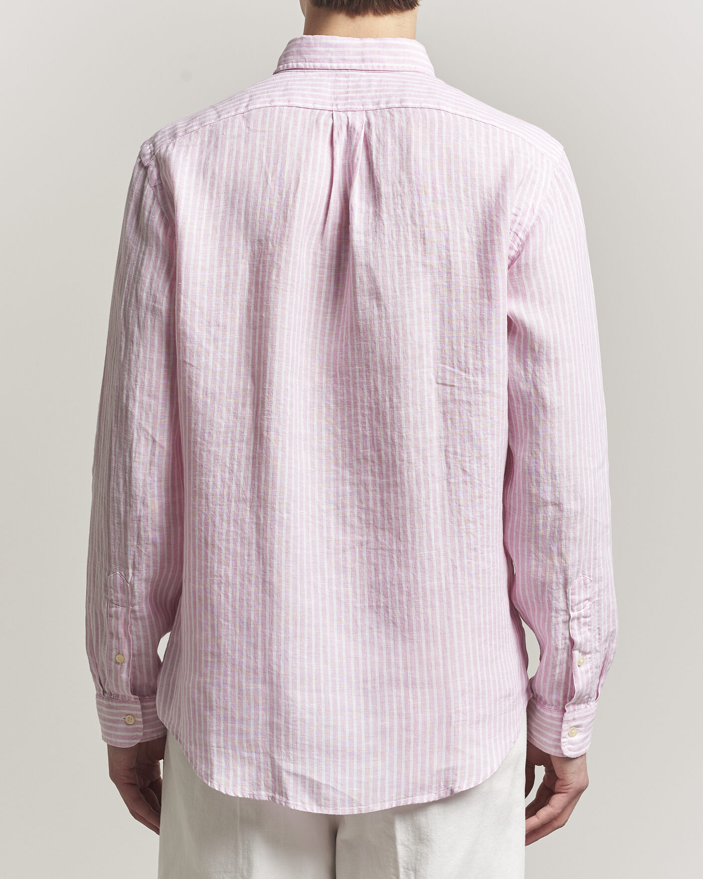 Herre | Skjorter | Polo Ralph Lauren | Custom Fit Linen Shirt Pink/White