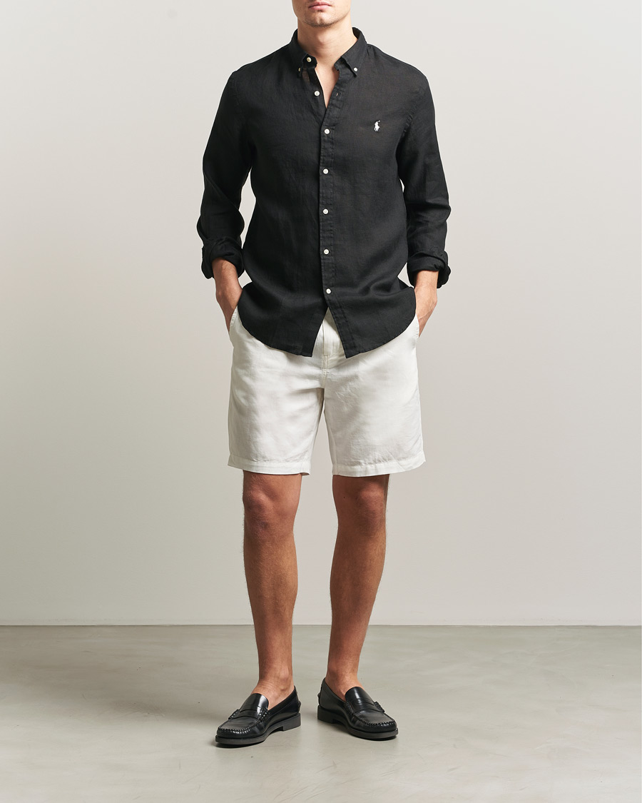 Herre | Skjorter | Polo Ralph Lauren | Slim Fit Linen Shirt Polo Black