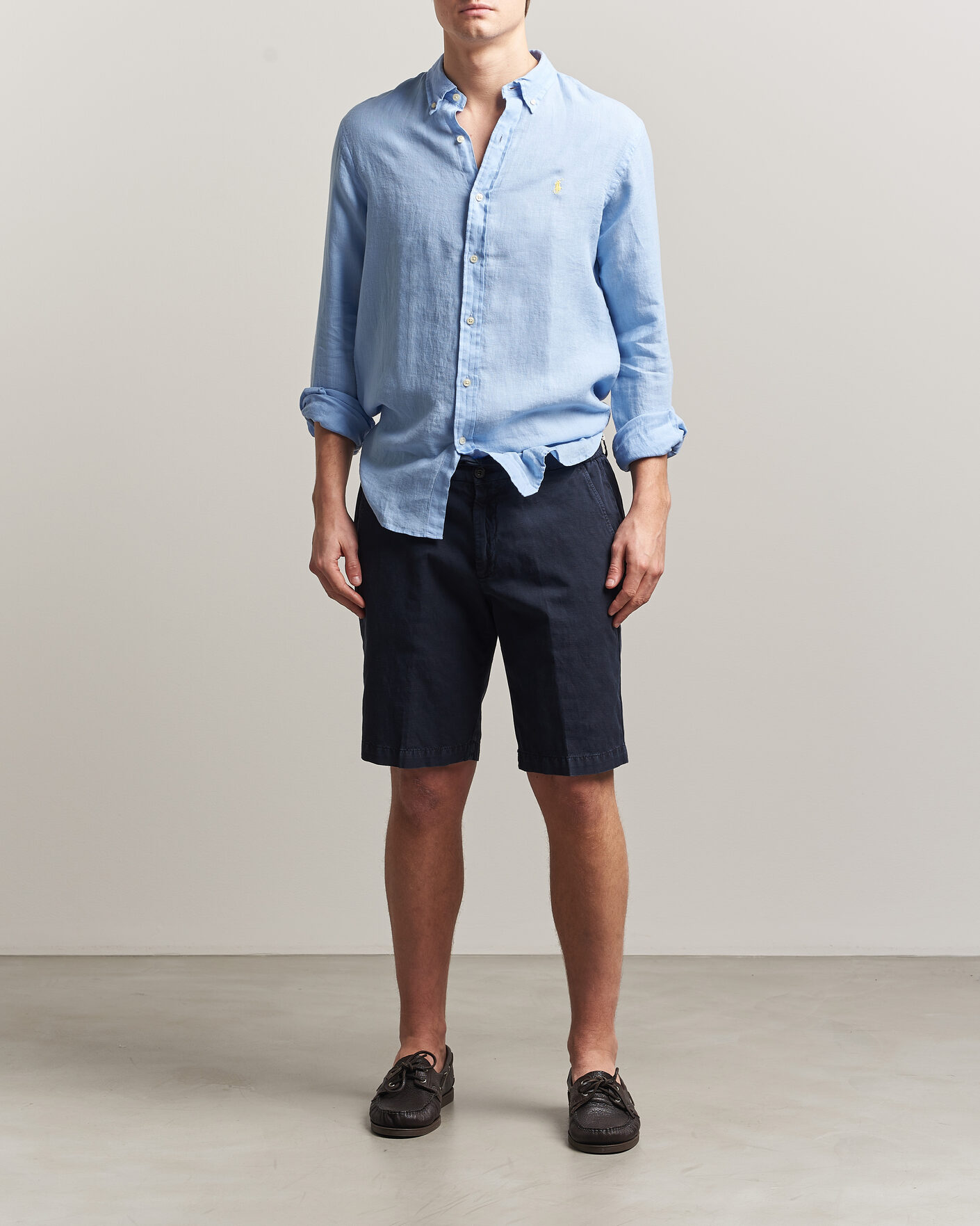 Herre | Skjorter | Polo Ralph Lauren | Slim Fit Linen Shirt Austin Blue
