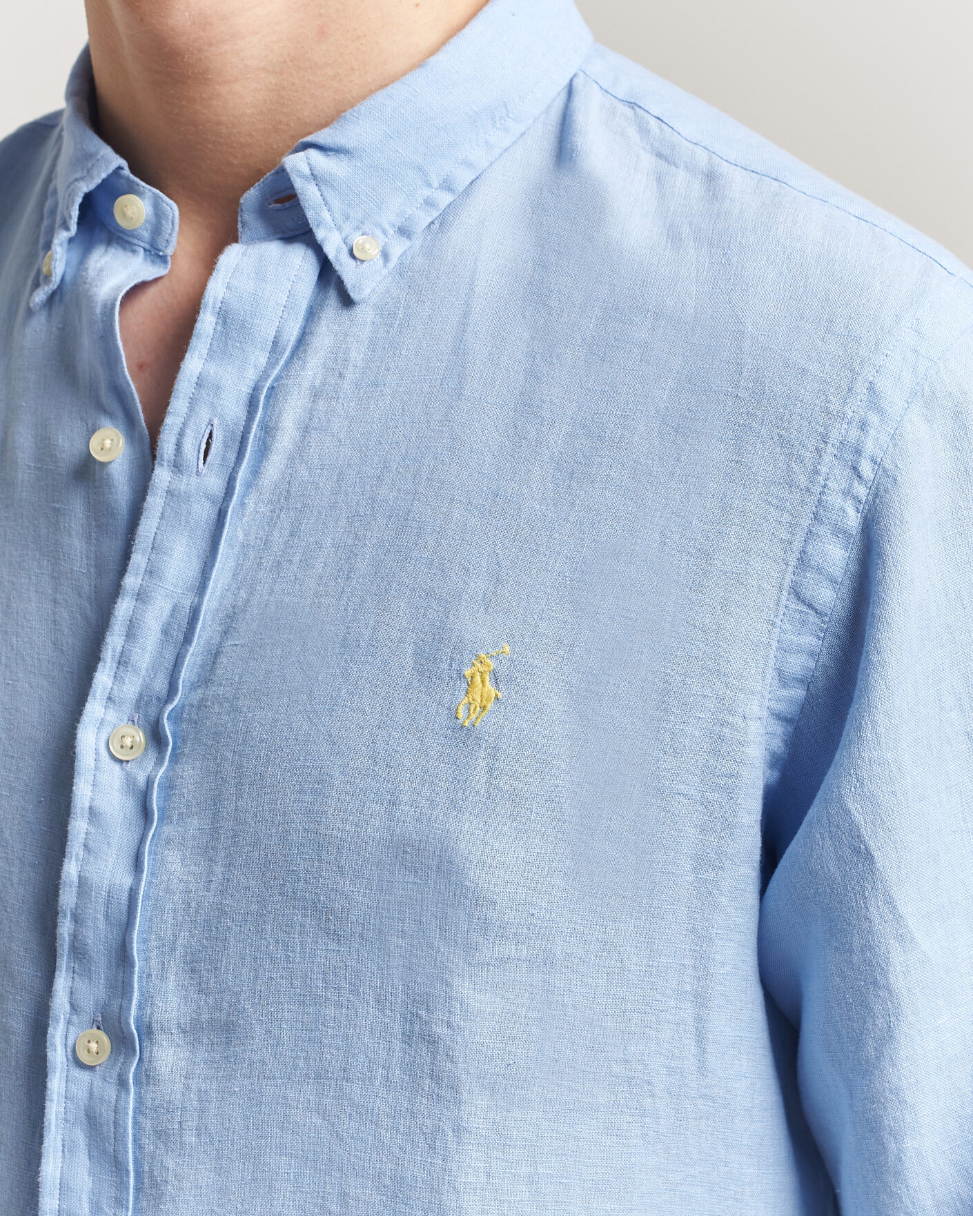 Herre | Skjorter | Polo Ralph Lauren | Slim Fit Linen Shirt Austin Blue