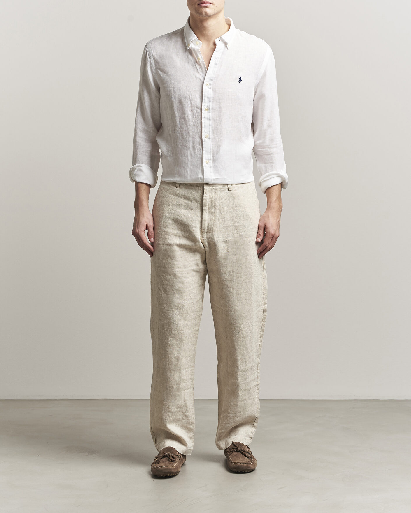 Herre | Skjorter | Polo Ralph Lauren | Slim Fit Linen Shirt White