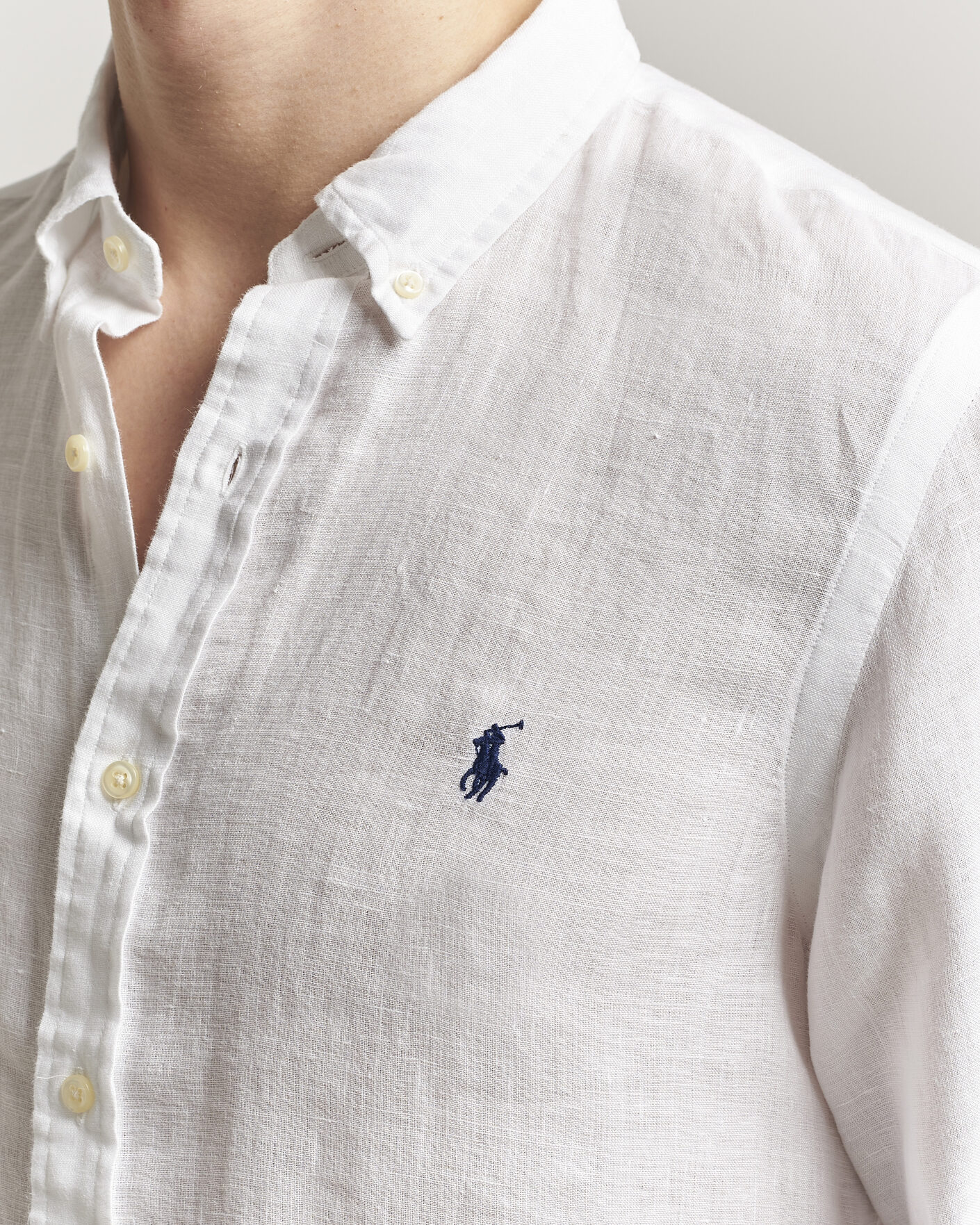 Herre | Skjorter | Polo Ralph Lauren | Slim Fit Linen Shirt White
