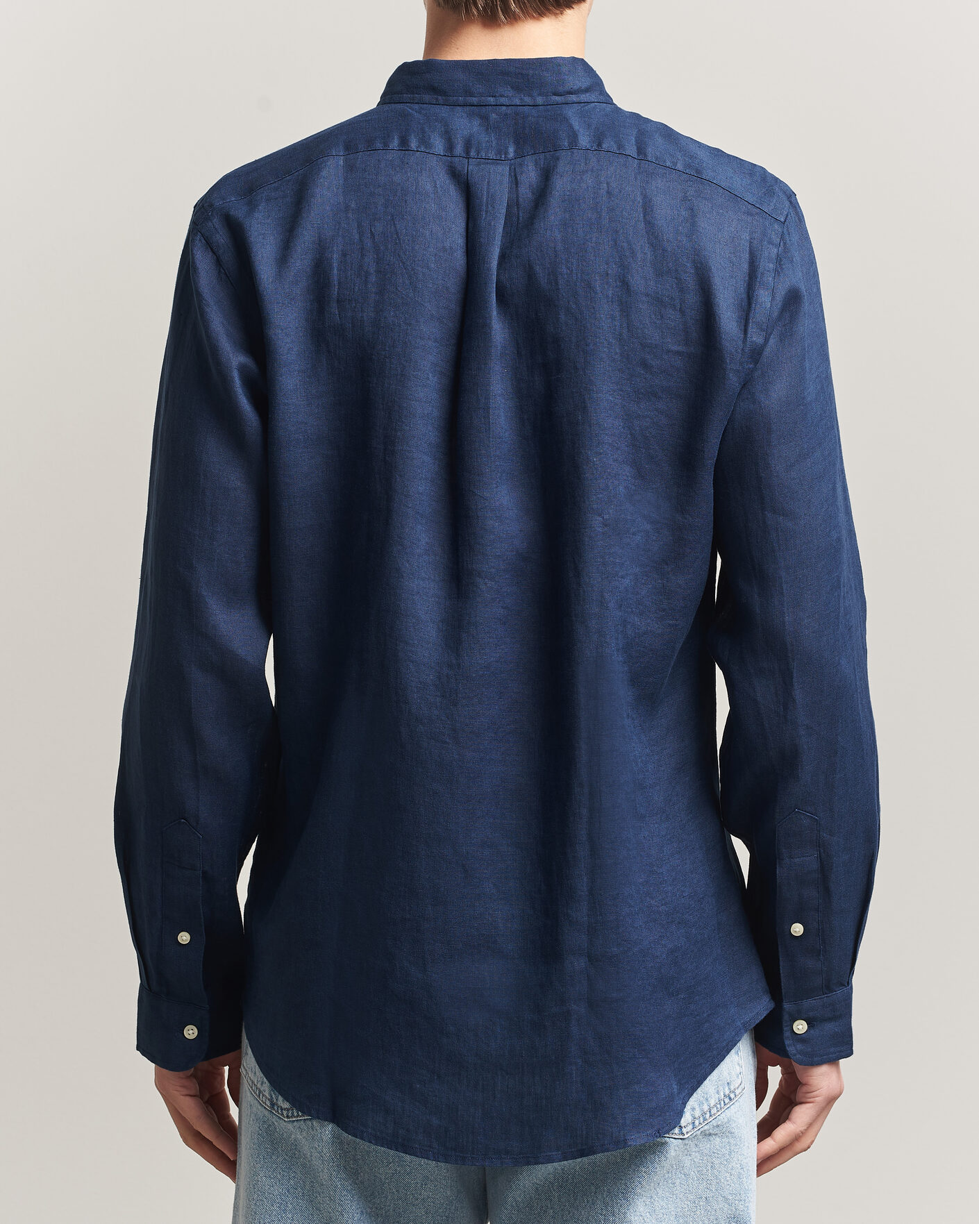 Herre | Skjorter | Polo Ralph Lauren | Slim Fit Linen Shirt Newport Navy