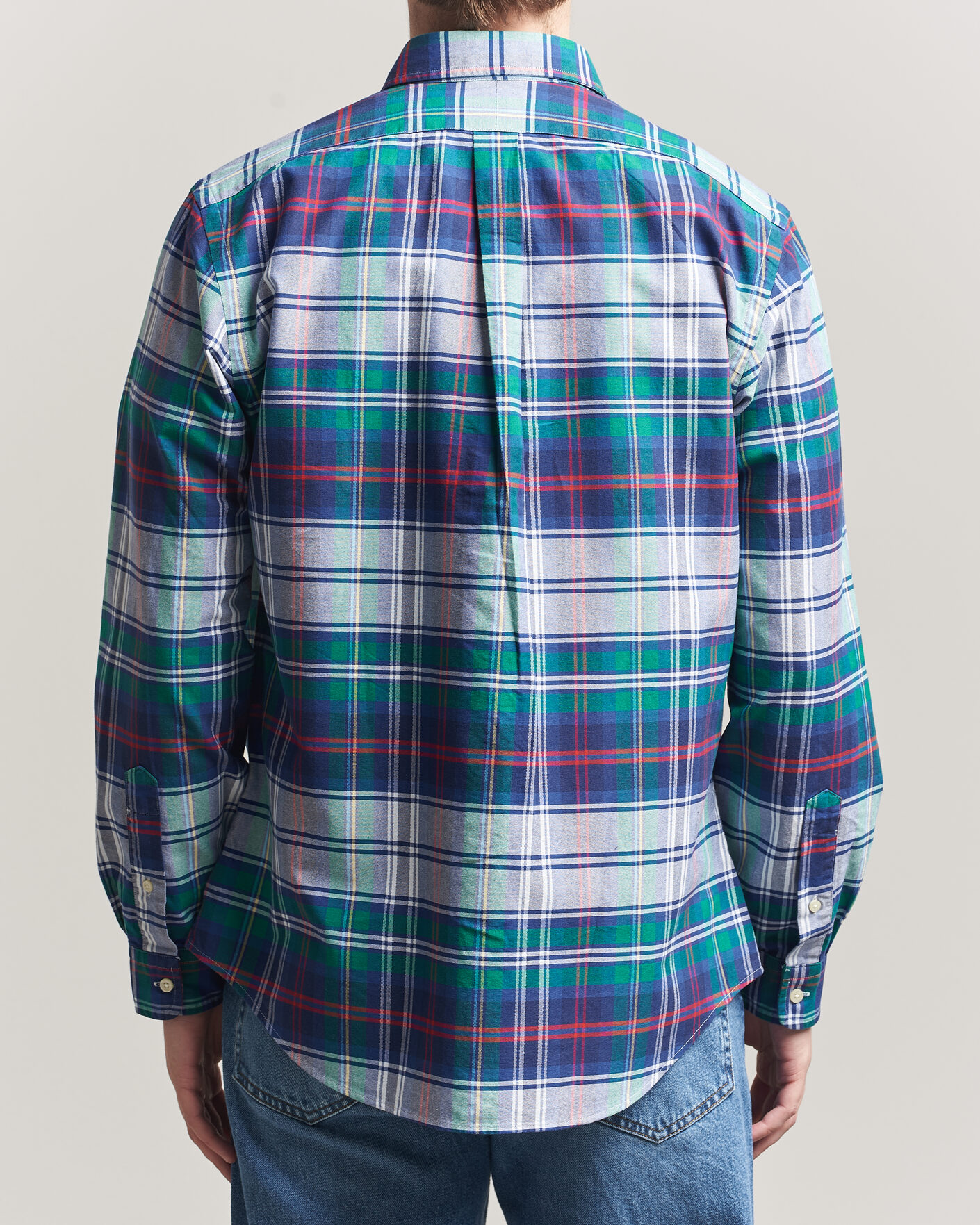 Herre | Skjorter | Polo Ralph Lauren | Custom Fit Checked Oxford Shirt Green/Blue Multi