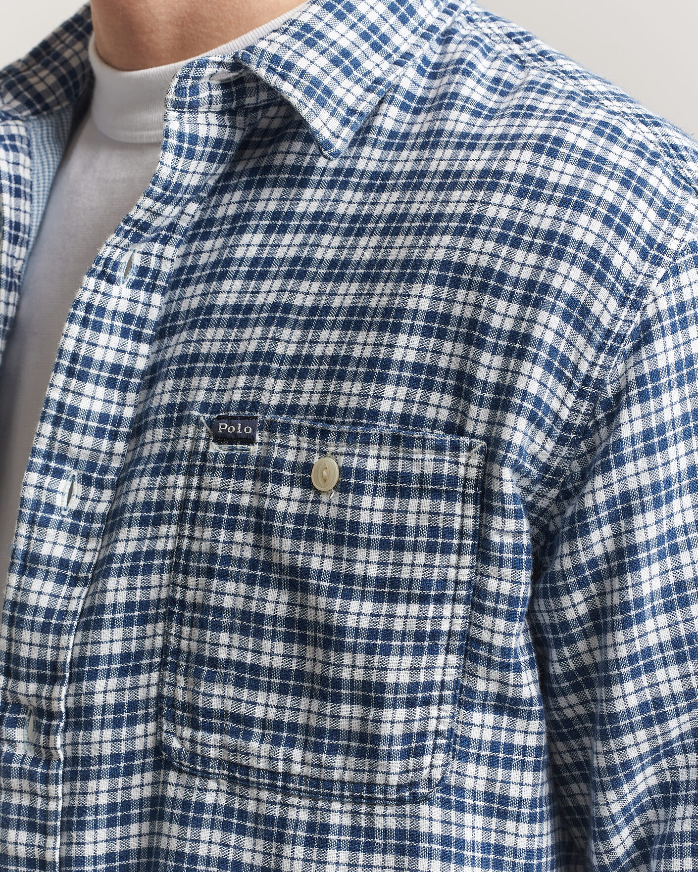 Herre | Skjorter | Polo Ralph Lauren | Double Faced Oxford Shirt Dark Indigo Cream