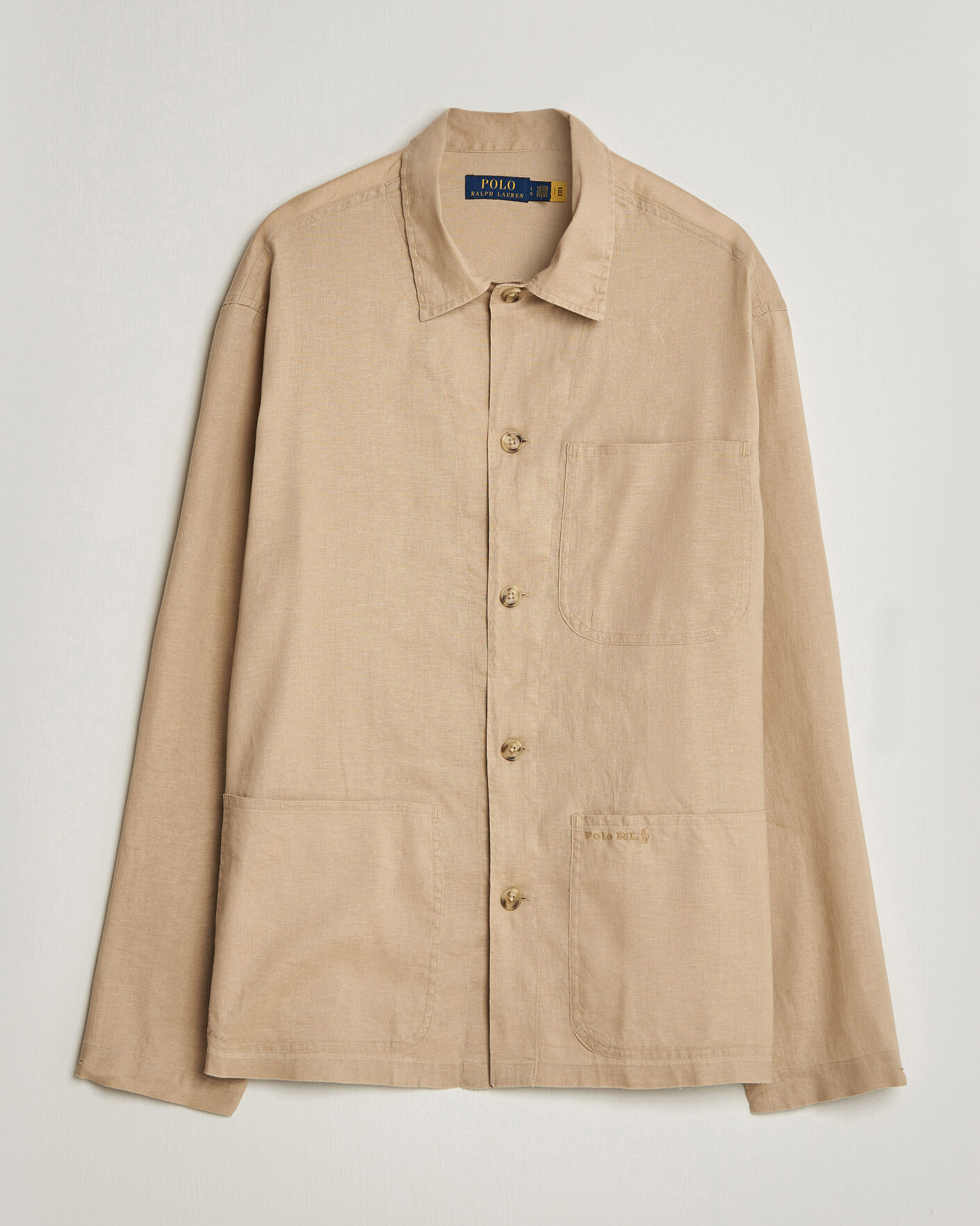Herre | Skjorter | Polo Ralph Lauren | Stretch Linen Overshirt Coastal Beige