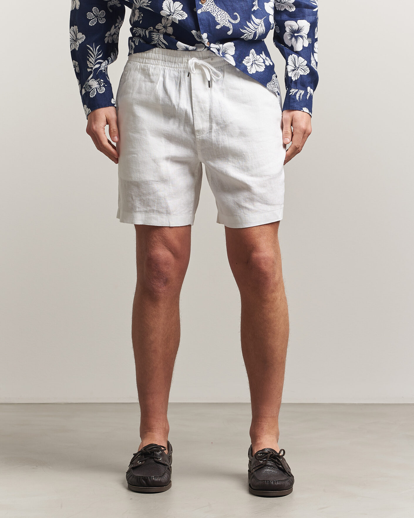 Herre | Shorts | Polo Ralph Lauren | Dyed Linen Shorts White