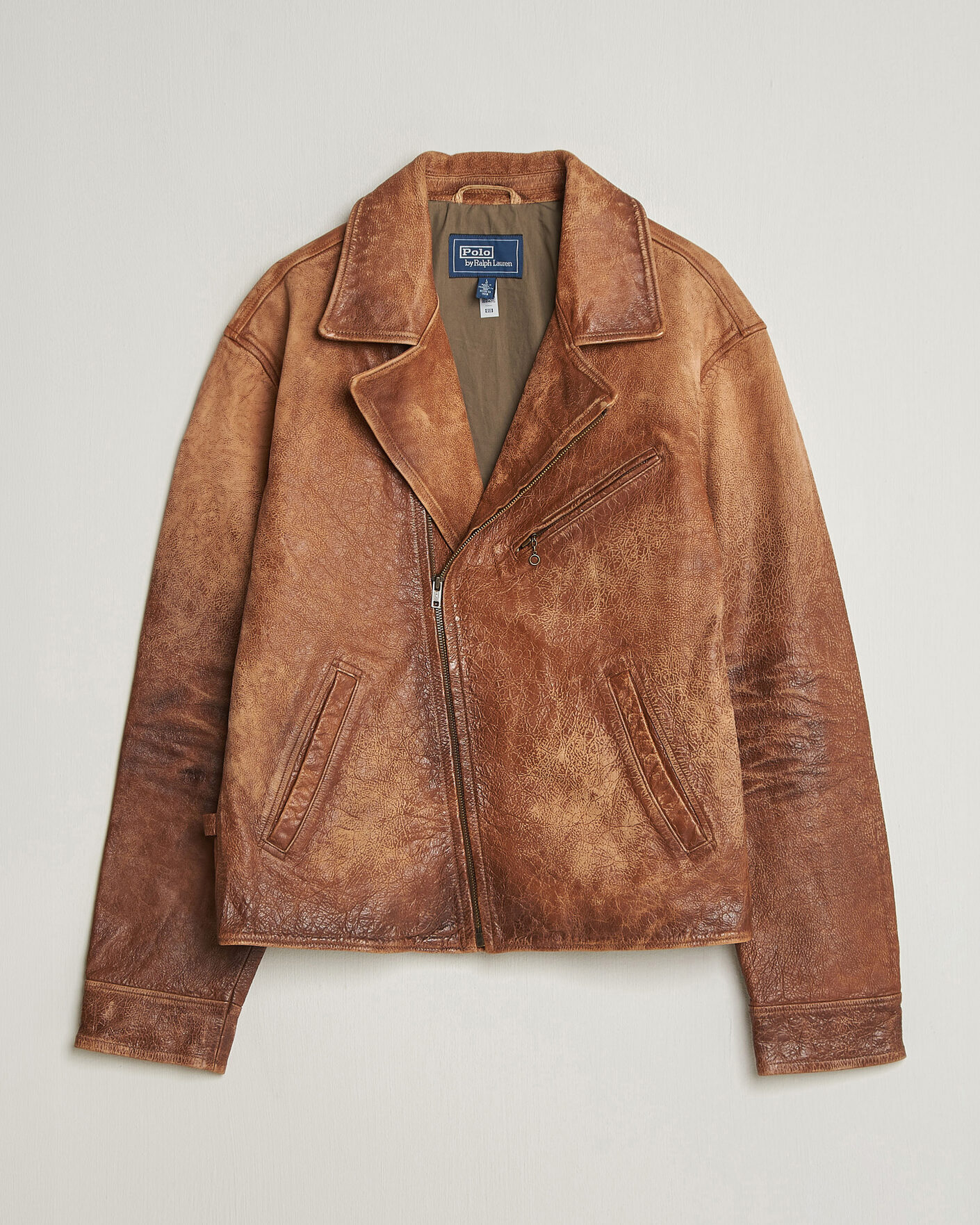 Herre | Jakker | Polo Ralph Lauren | Cow Leather Moto Jacket Brown