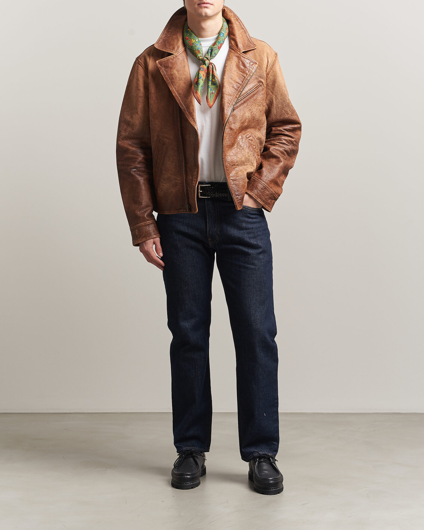 Herre | Jakker | Polo Ralph Lauren | Cow Leather Moto Jacket Brown