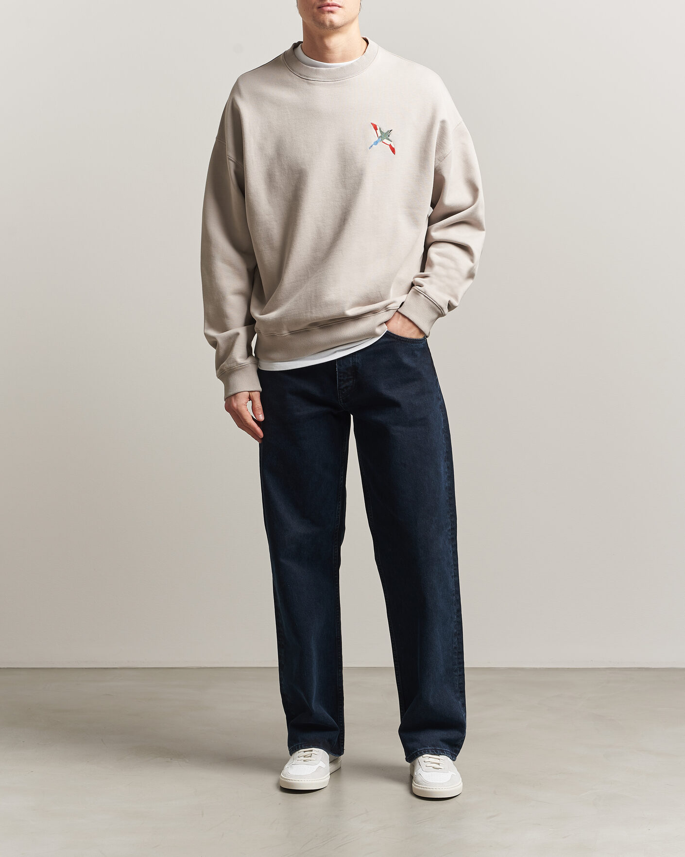 Herre | Trøjer | Axel Arigato | Micro Bee Bird Sweatshirt Stone