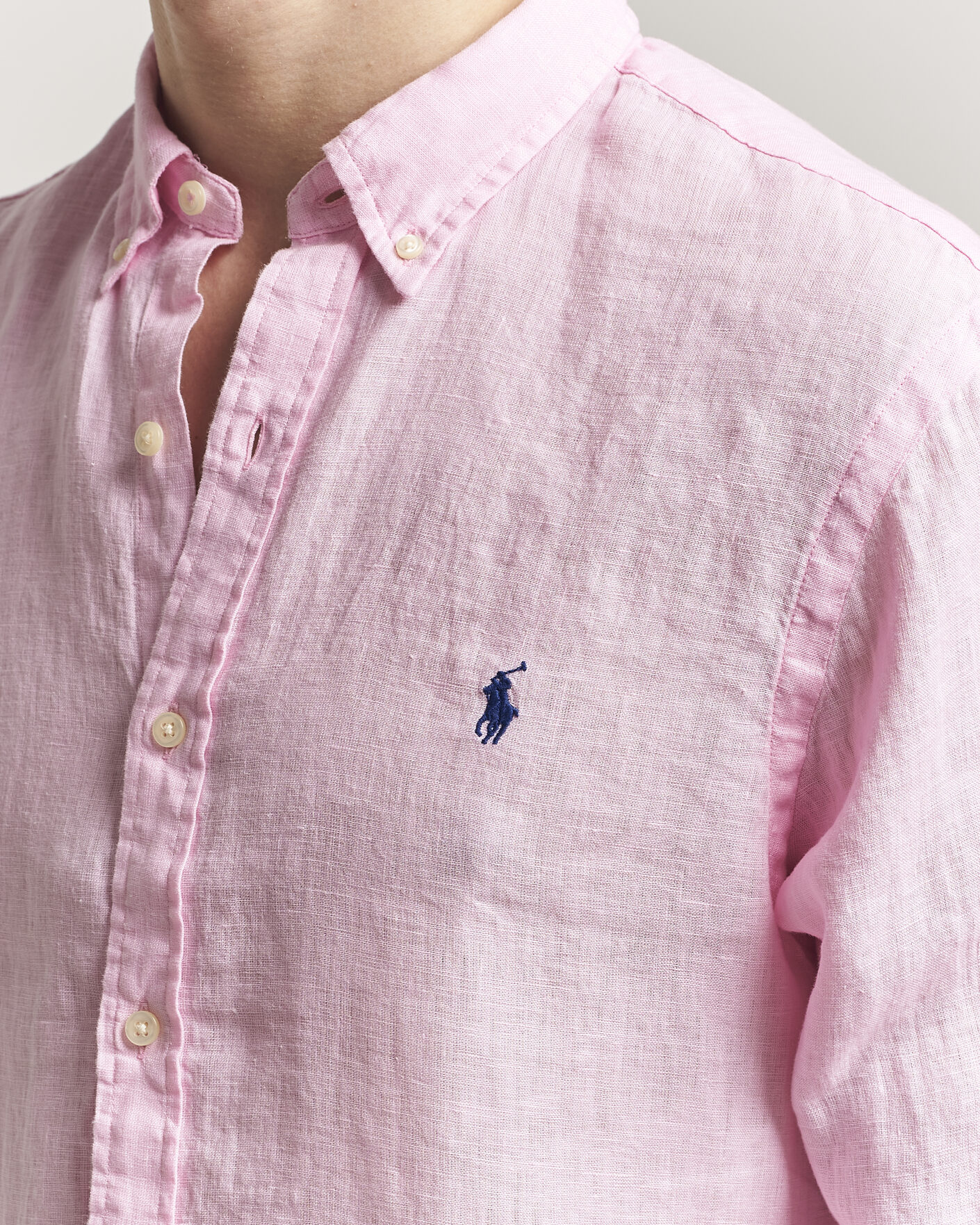 Herre | Skjorter | Polo Ralph Lauren | Slim Fit Linen Shirt Carmel Pink