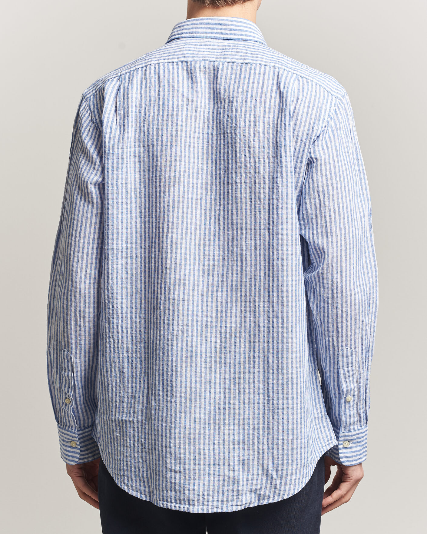 Herre | Skjorter | Polo Ralph Lauren | Cotton/Linen Seersucker Shirt Blue/White