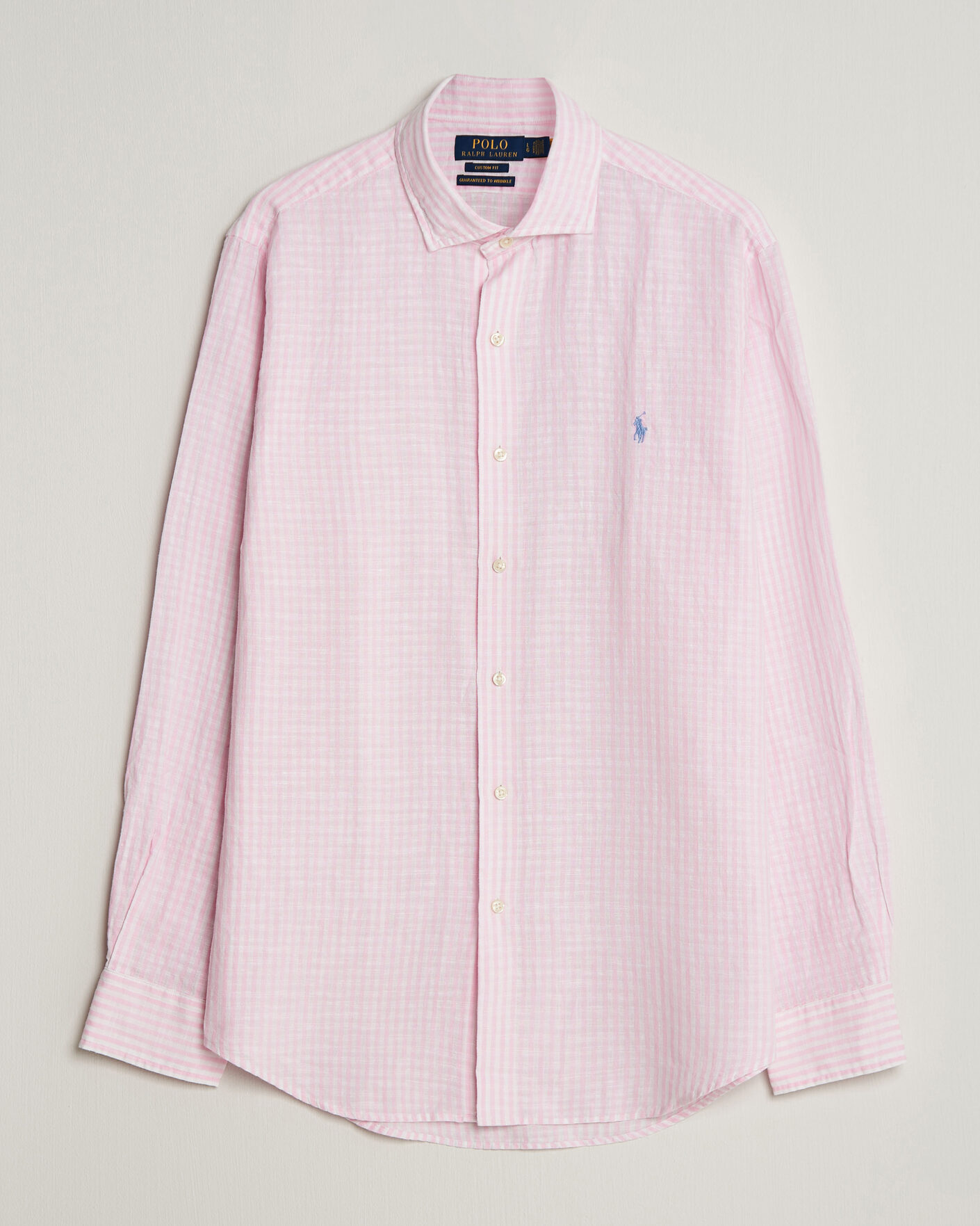 Herre | Skjorter | Polo Ralph Lauren | Cotton/Linen Seersucker Shirt Pink/White