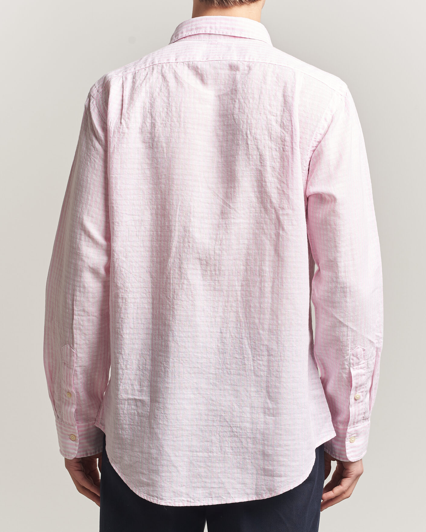 Herre | Skjorter | Polo Ralph Lauren | Cotton/Linen Seersucker Shirt Pink/White
