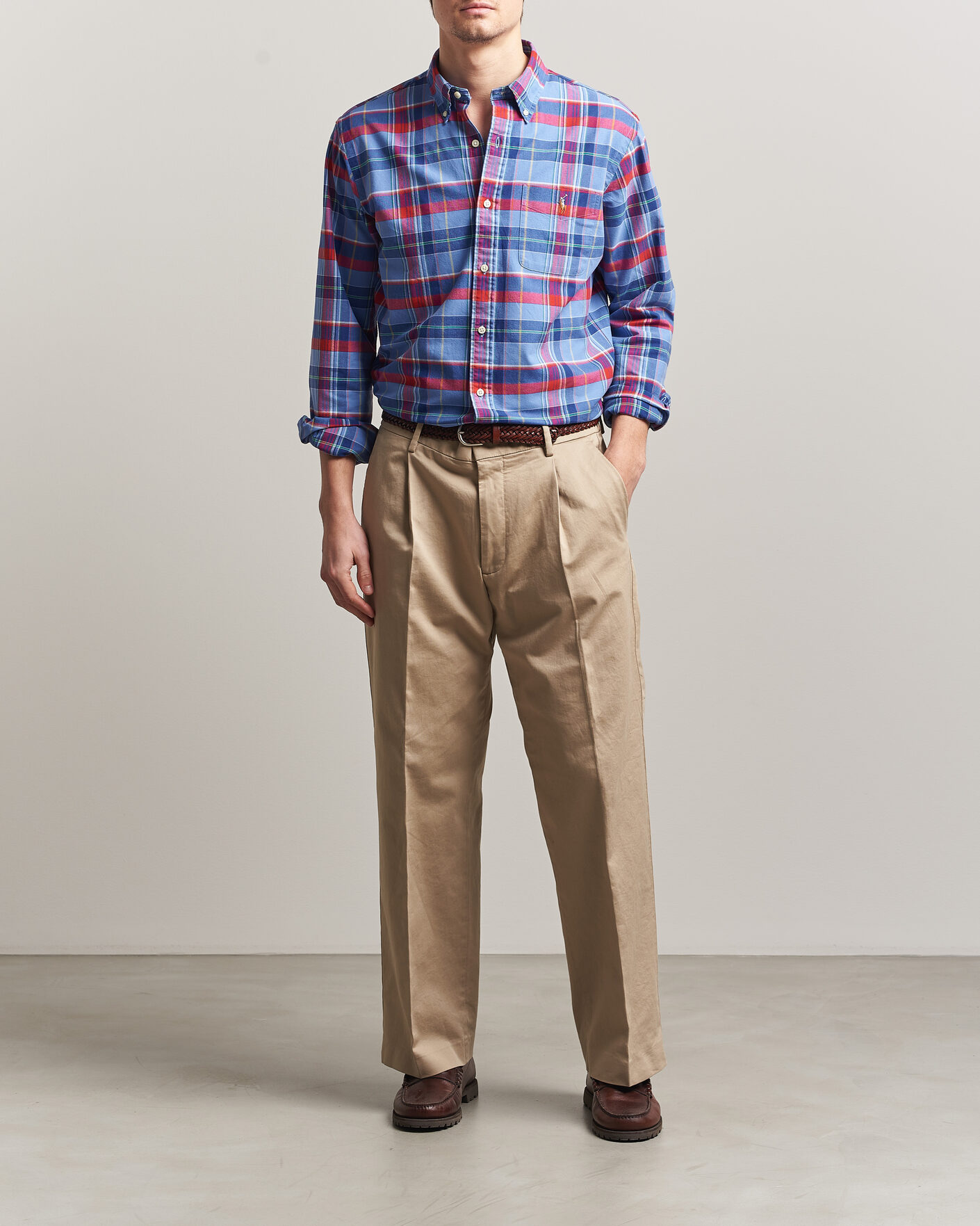 Herre | Skjorter | Polo Ralph Lauren | Custom Fit Check Oxford Shirt Blue Multi