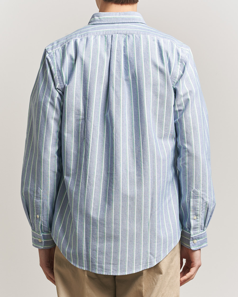 Herre | Skjorter | Polo Ralph Lauren | Custom Fit Striped Oxford Shirt Navy/Green/Multi