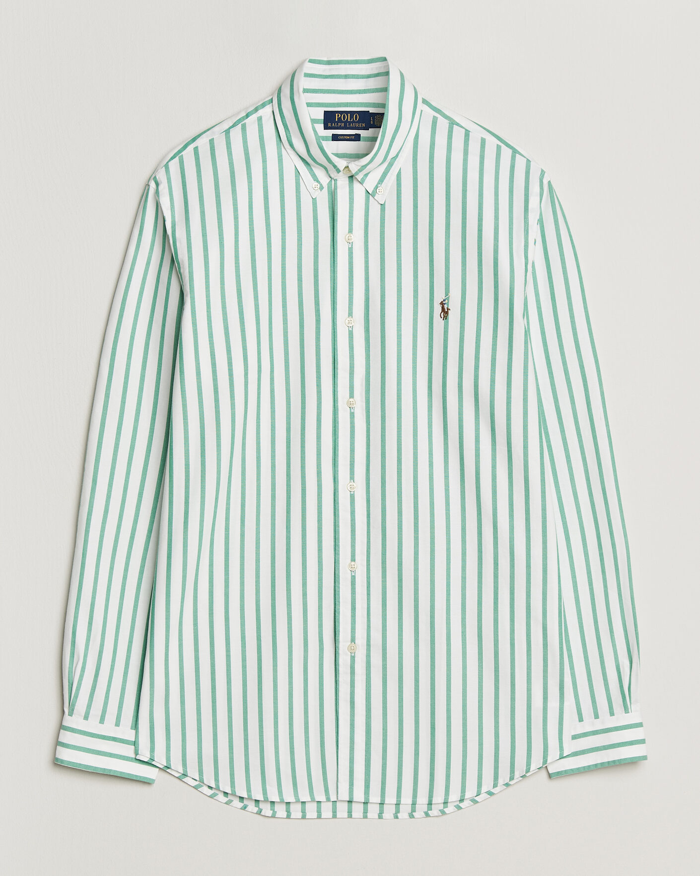 Herre | Skjorter | Polo Ralph Lauren | Custom Fit Striped Oxford Shirt Green