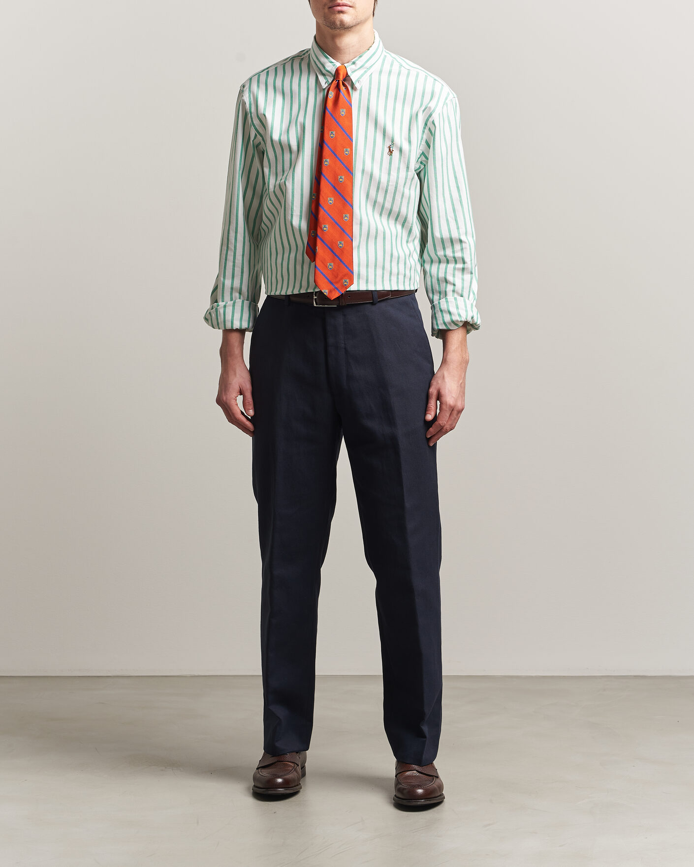 Herre | Skjorter | Polo Ralph Lauren | Custom Fit Striped Oxford Shirt Green