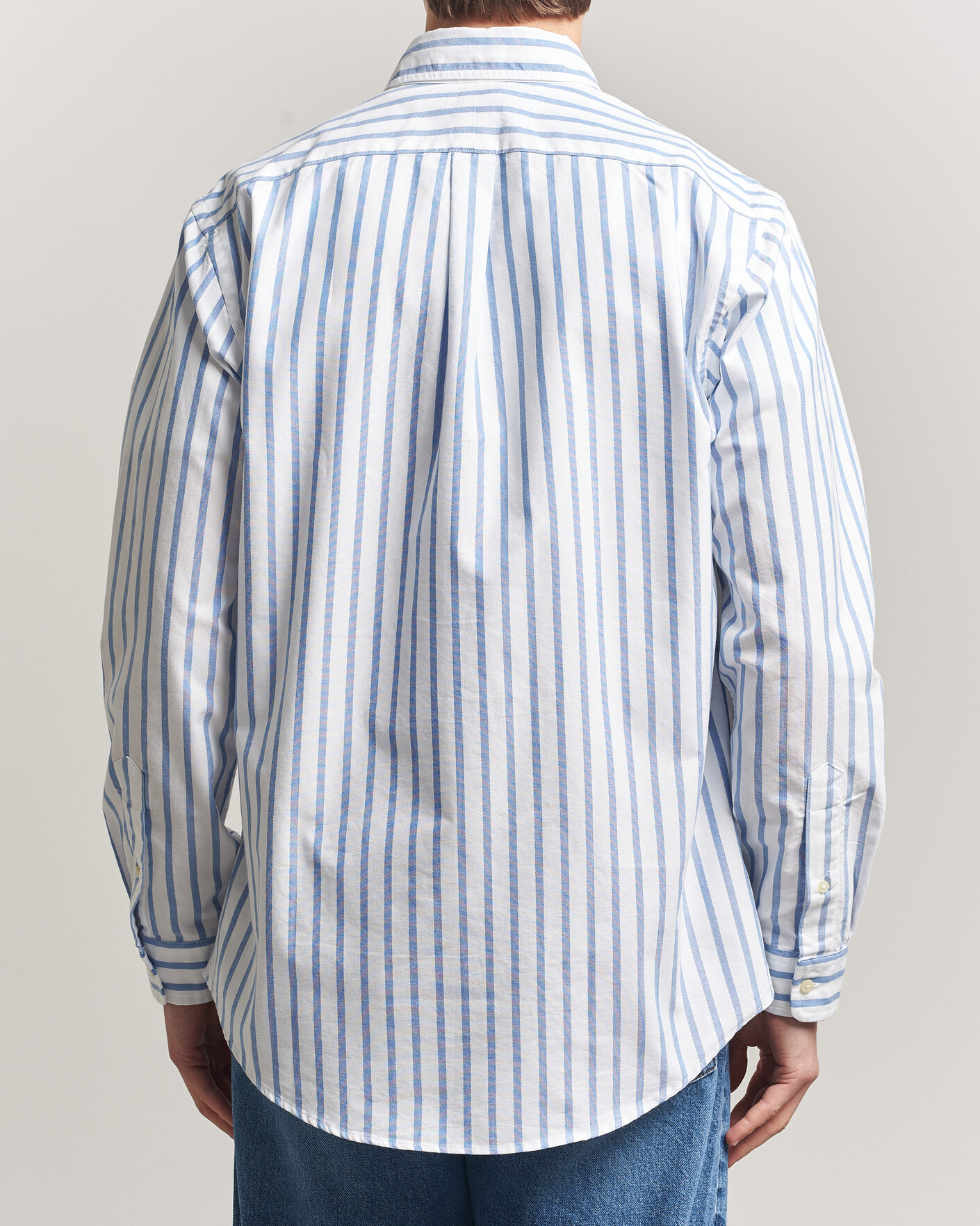 Herre | Skjorter | Polo Ralph Lauren | Custom Fit Striped Oxford Shirt Blue