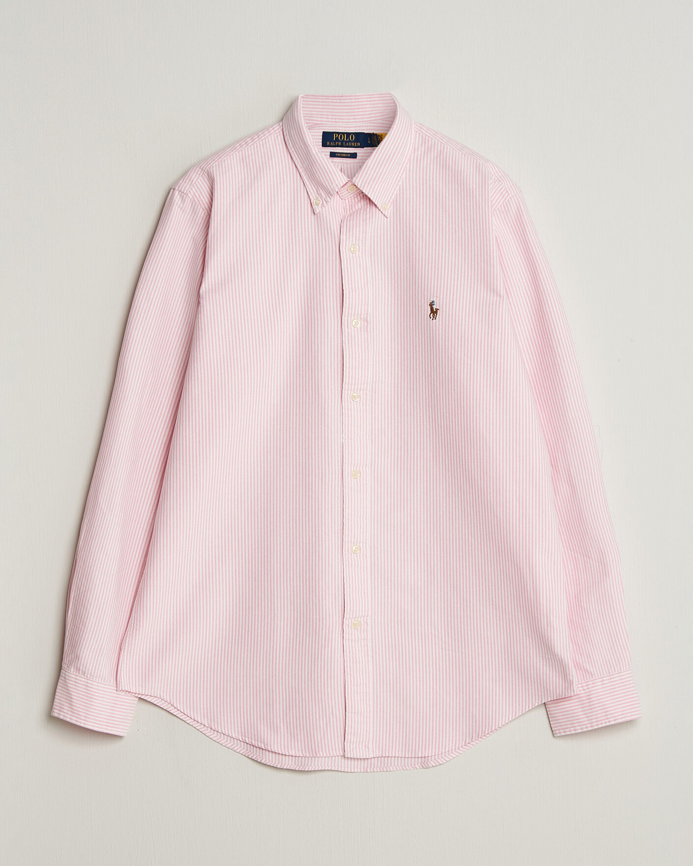 Herre | Skjorter | Polo Ralph Lauren | Custom Fit Micro Striped Oxford Shirt Pink