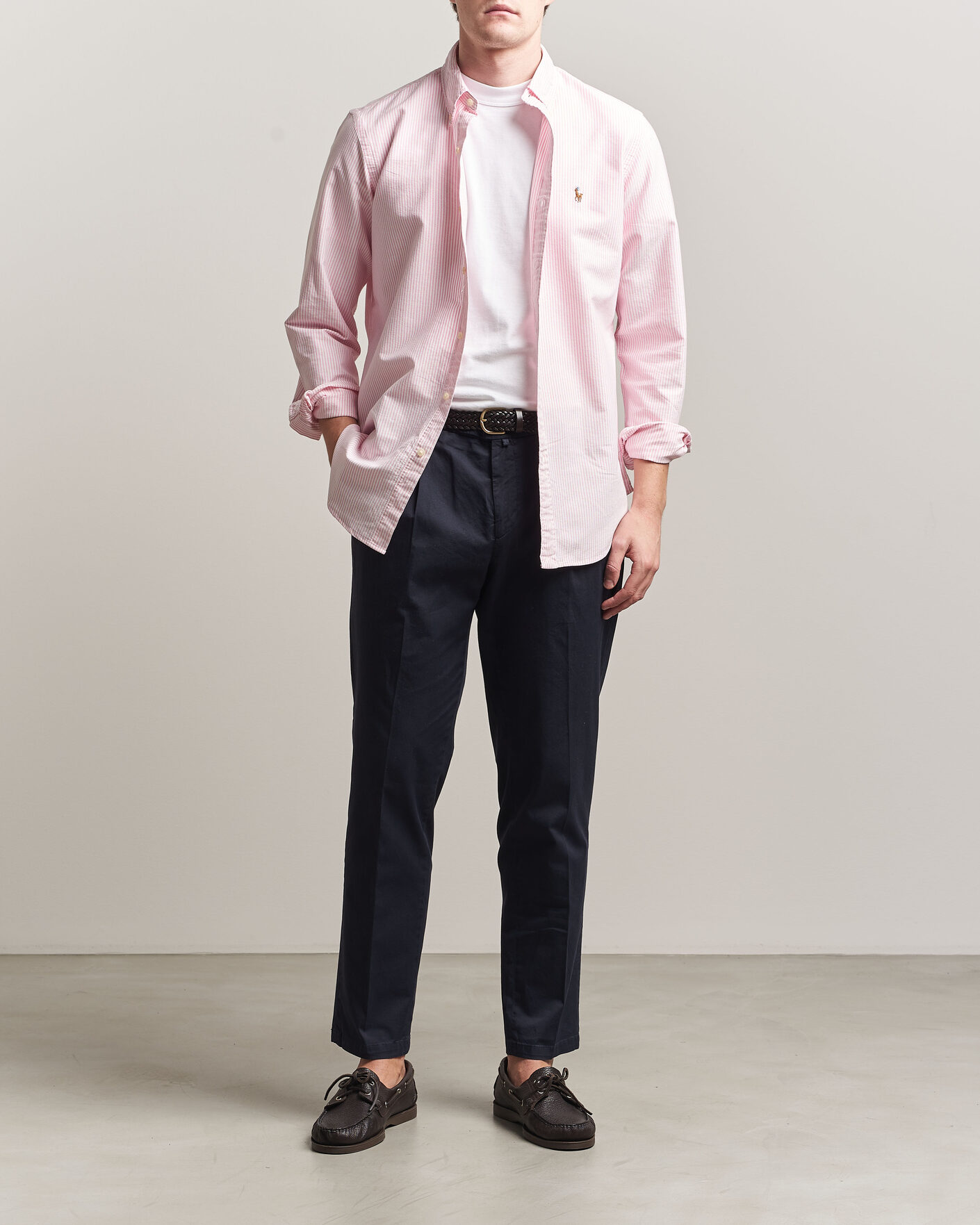 Herre | Skjorter | Polo Ralph Lauren | Custom Fit Micro Striped Oxford Shirt Pink