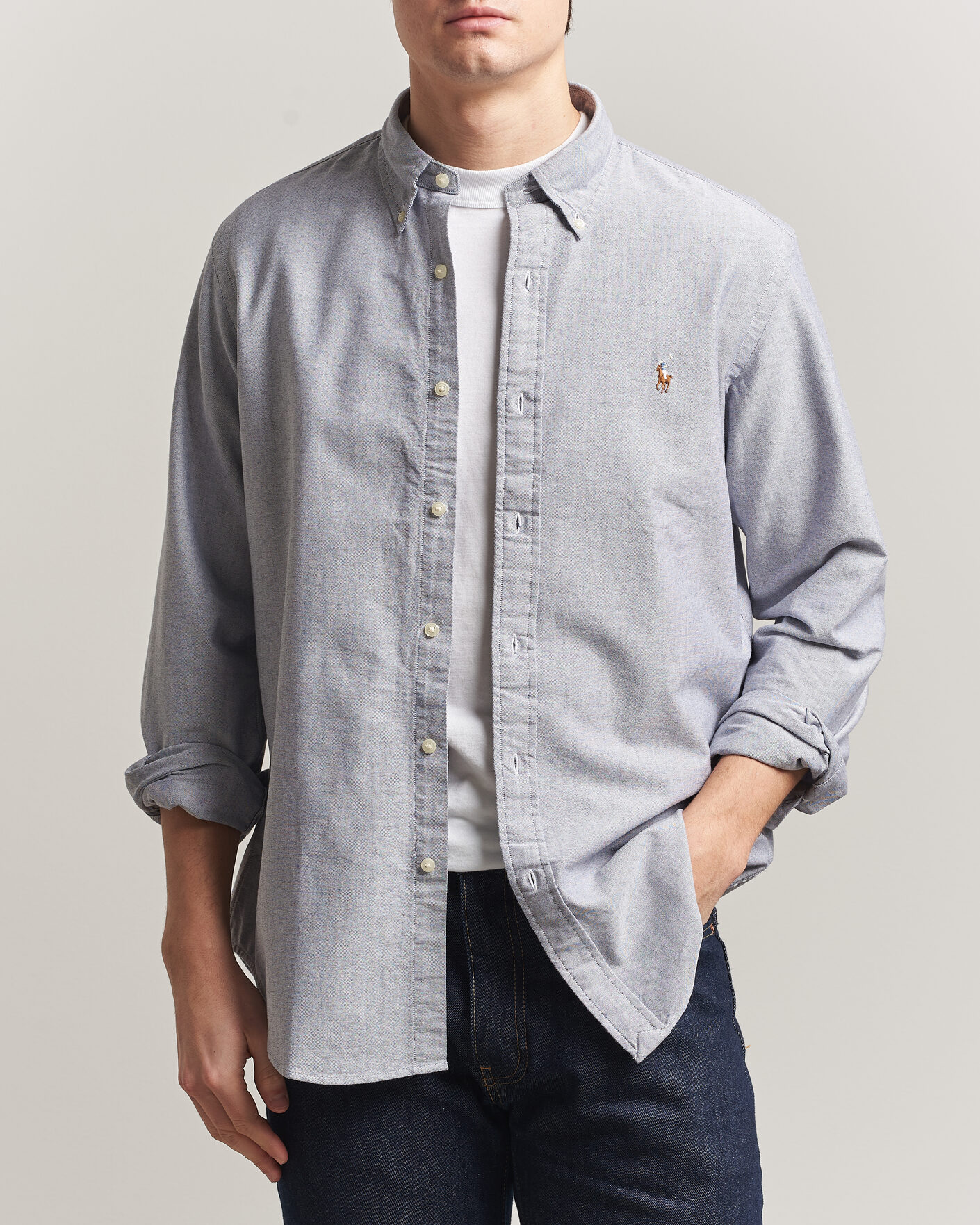 Herre | Skjorter | Polo Ralph Lauren | Custom Fit Oxford Shirt Navy