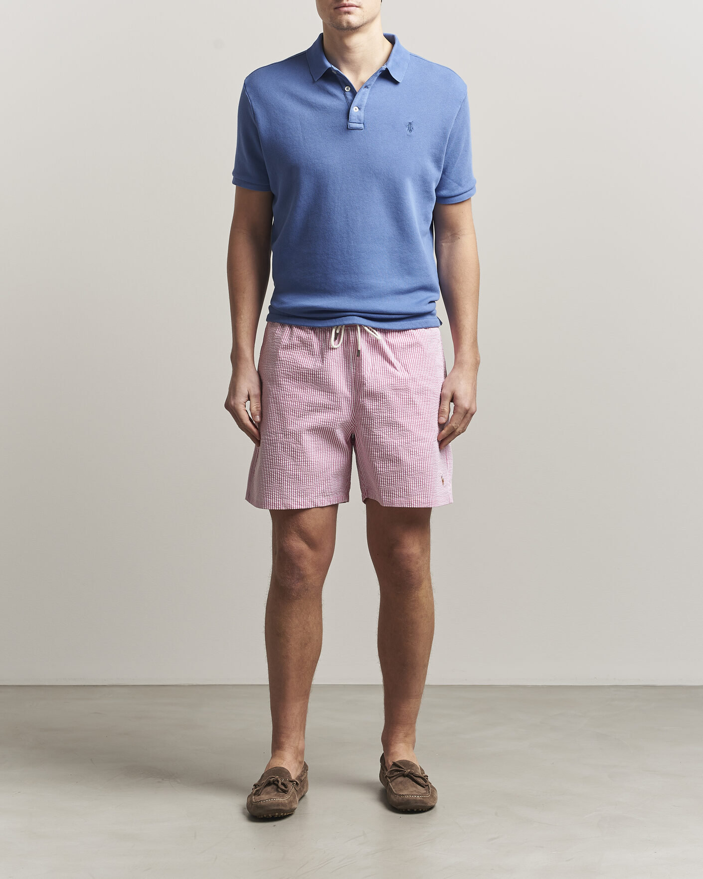 Herre | Badebukser | Polo Ralph Lauren | Traveler Mid Trunk Seersucker Rose