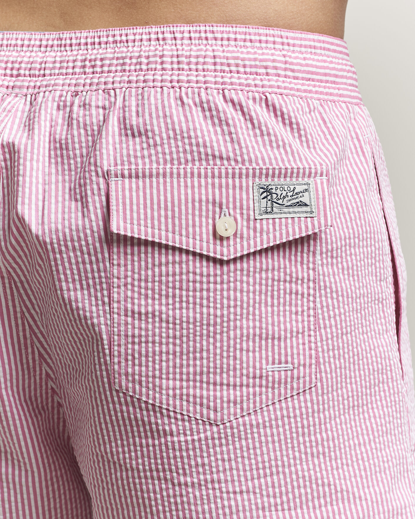 Herre | Badebukser | Polo Ralph Lauren | Traveler Mid Trunk Seersucker Rose