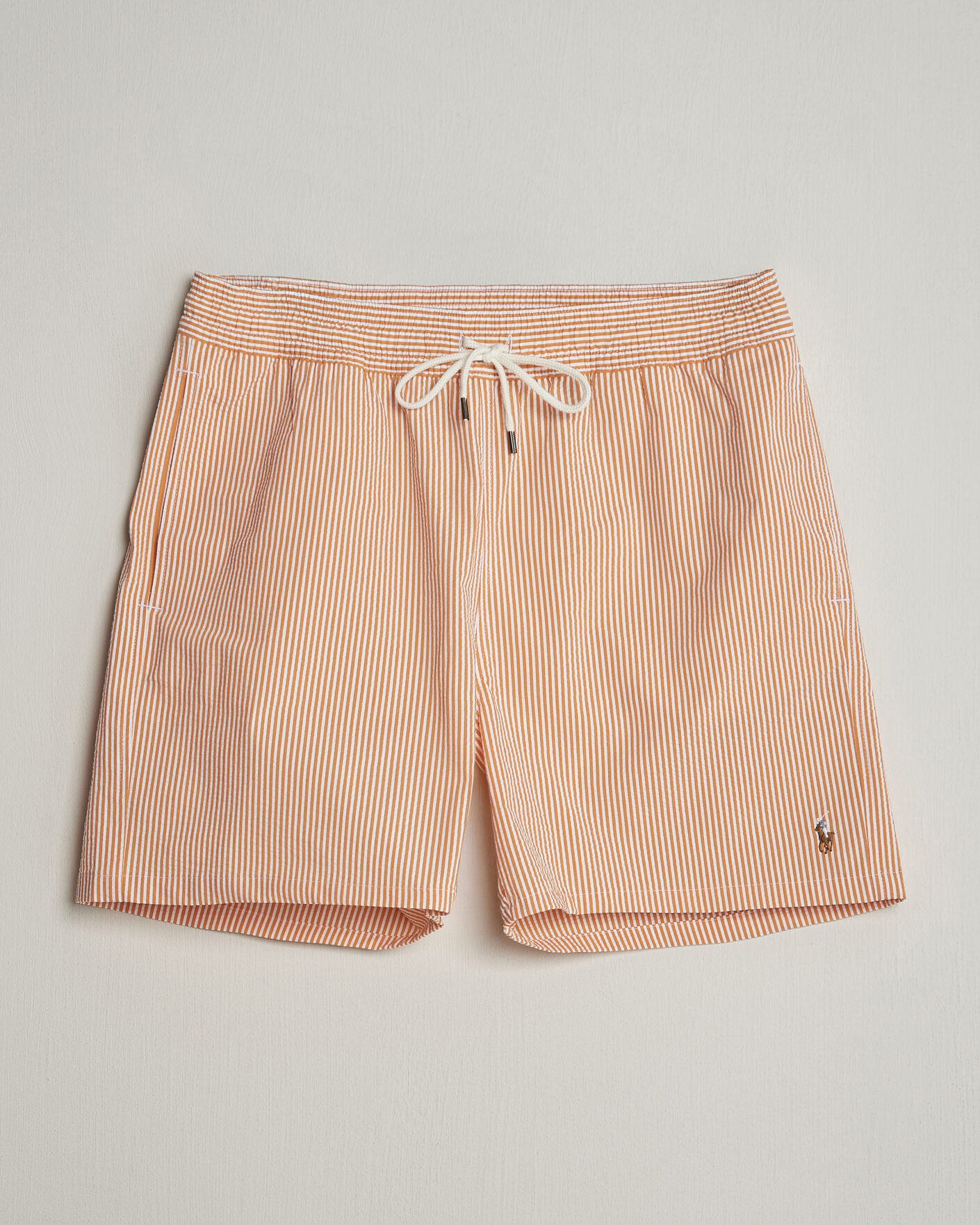Herre | Badebukser | Polo Ralph Lauren | Traveler Mid Trunk Seersucker Peach
