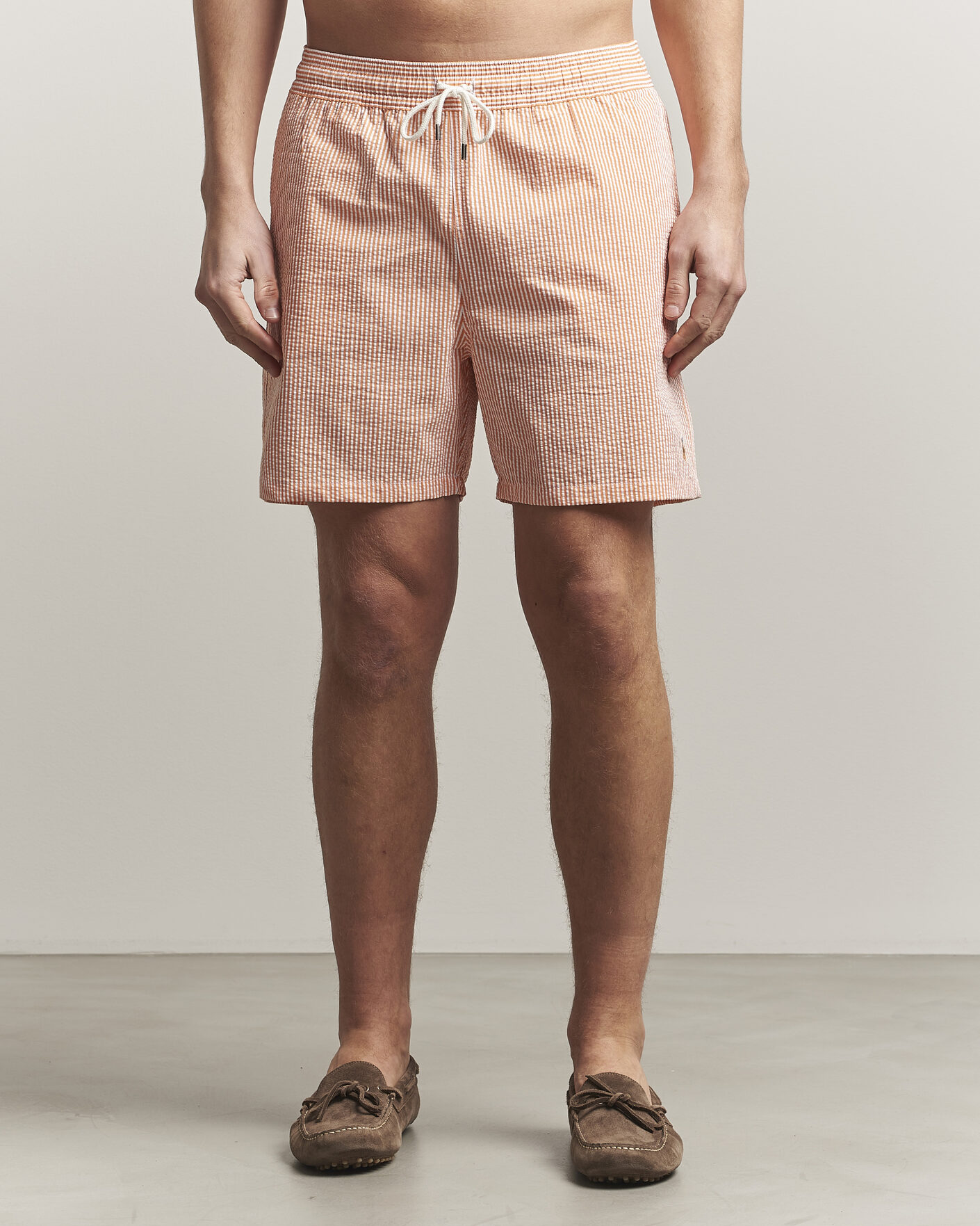 Herre | Badebukser | Polo Ralph Lauren | Traveler Mid Trunk Seersucker Peach