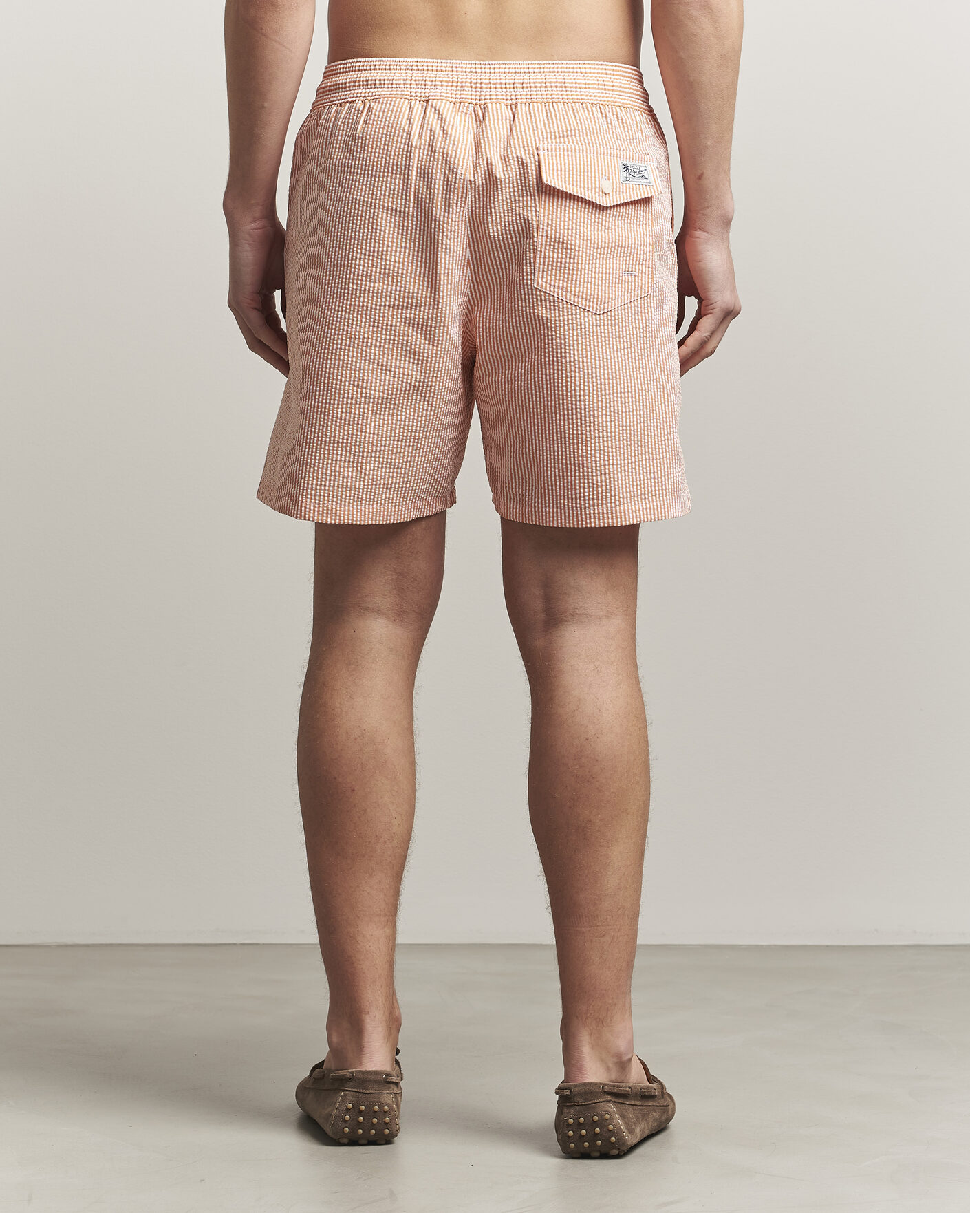 Herre | Badebukser | Polo Ralph Lauren | Traveler Mid Trunk Seersucker Peach