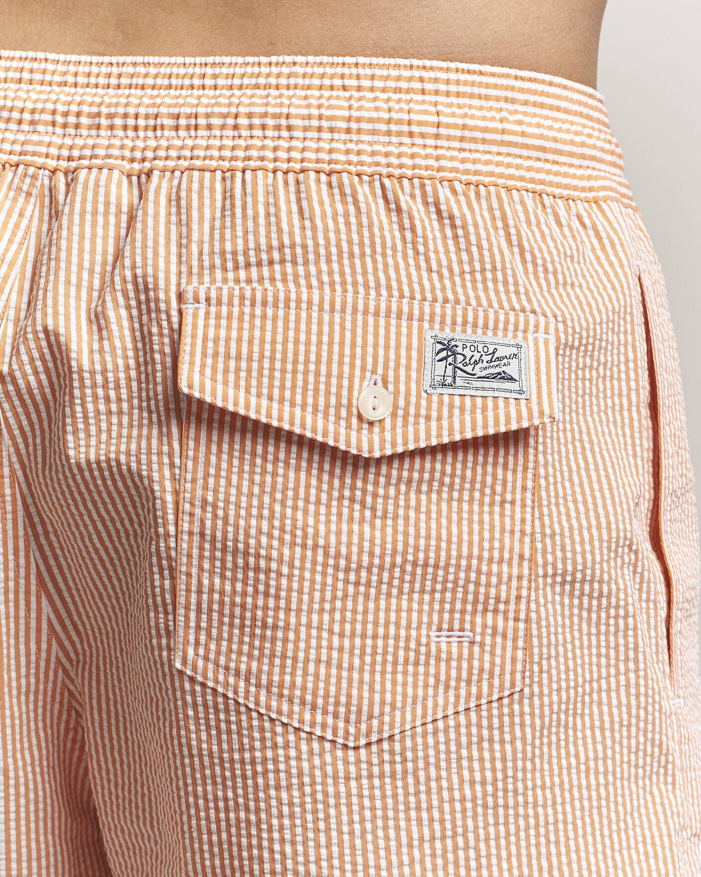 Herre | Badebukser | Polo Ralph Lauren | Traveler Mid Trunk Seersucker Peach