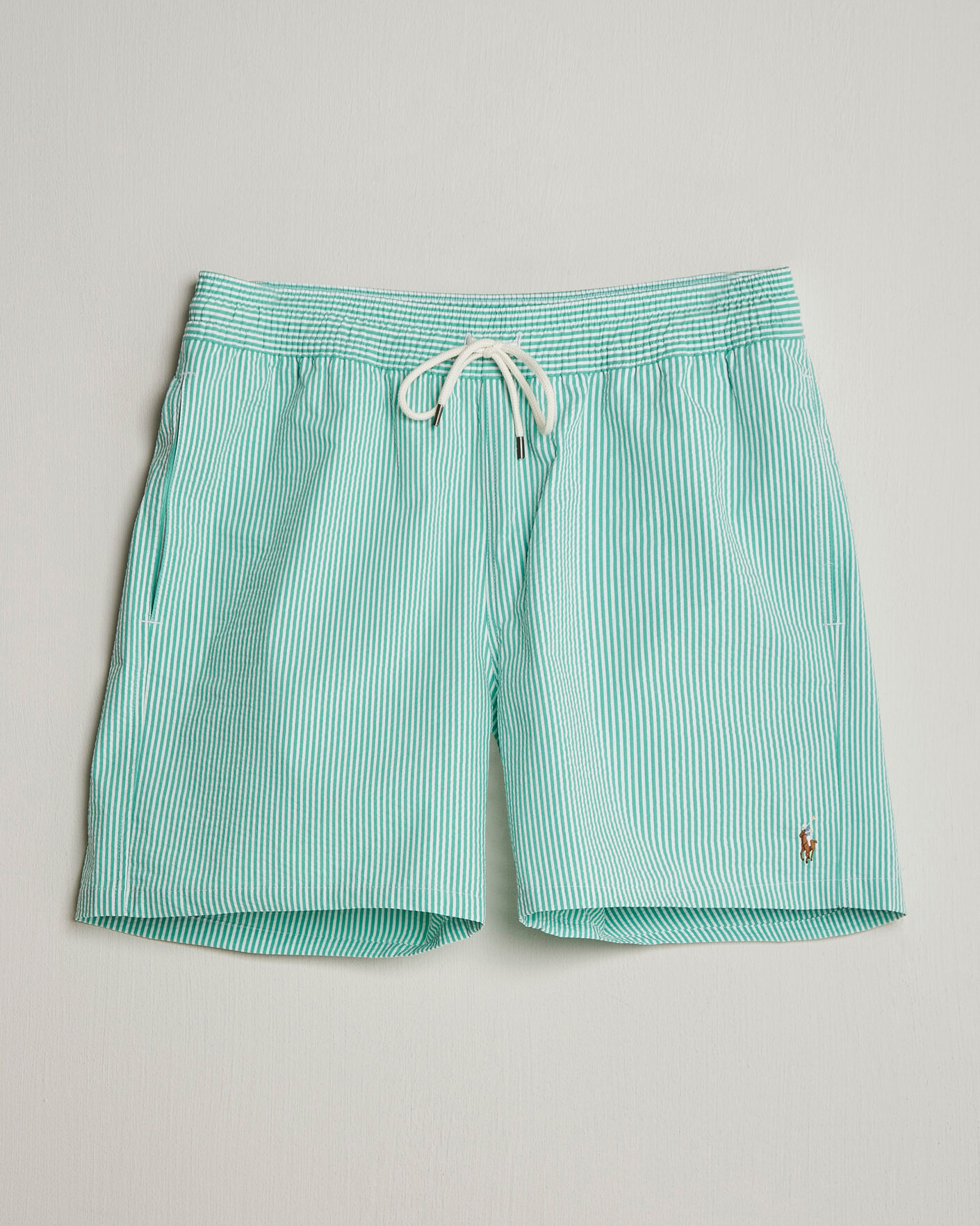 Herre | Badebukser | Polo Ralph Lauren | Traveler Mid Trunk Seersucker Green