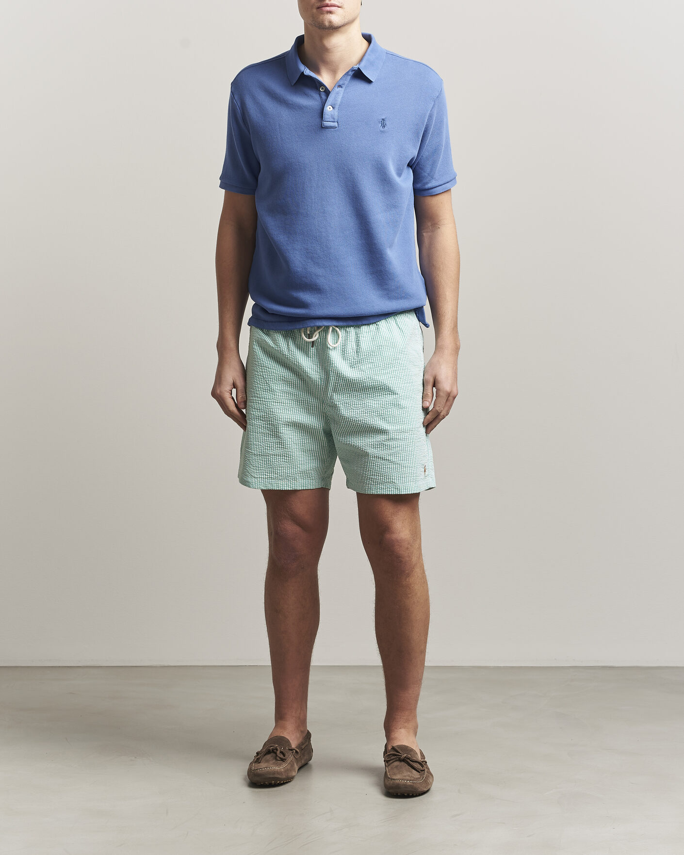 Herre | Badebukser | Polo Ralph Lauren | Traveler Mid Trunk Seersucker Green