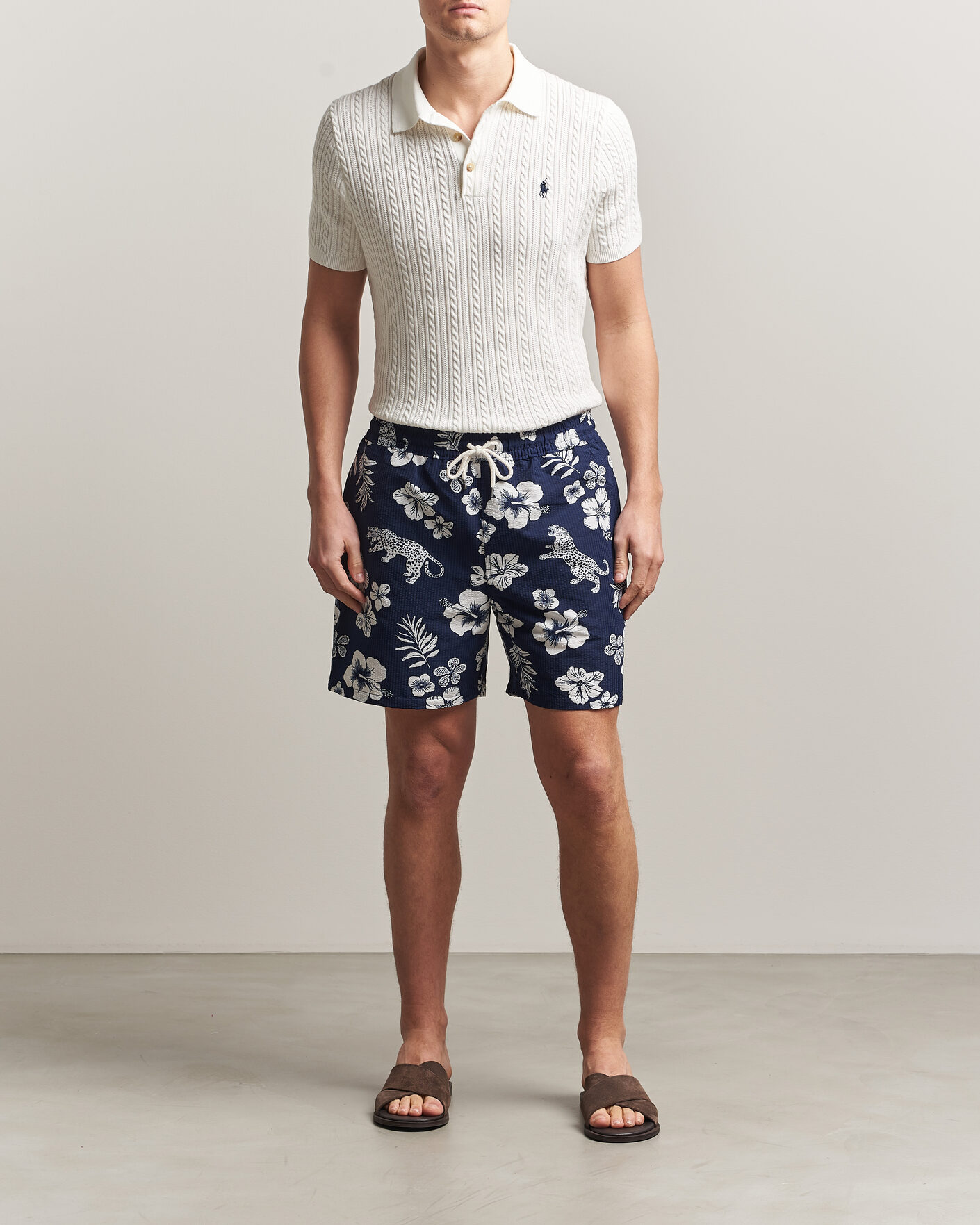 Herre | Badebukser | Polo Ralph Lauren | Traveler Mid Trunk Seersucker Jaguar Tropical