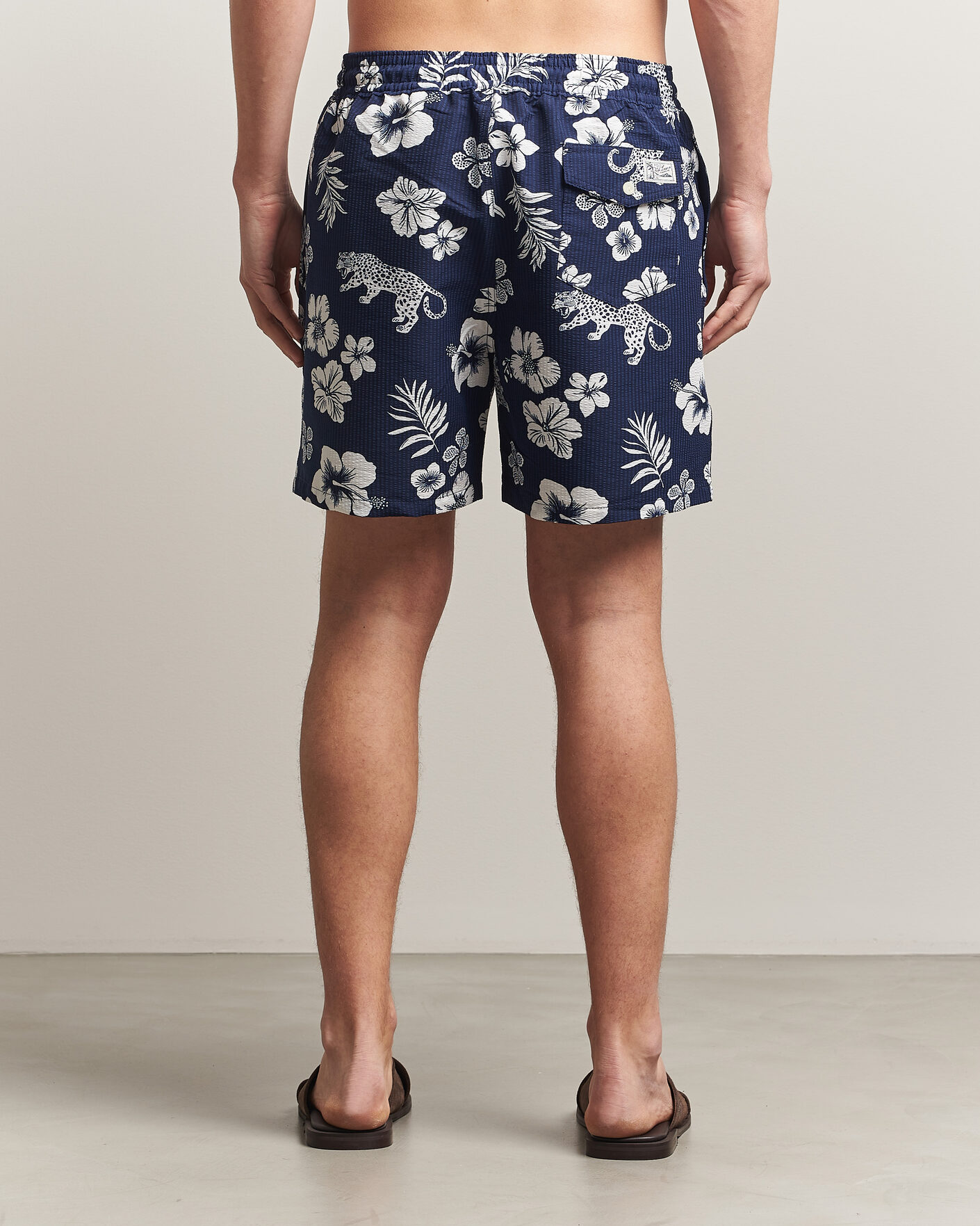 Herre | Badebukser | Polo Ralph Lauren | Traveler Mid Trunk Seersucker Jaguar Tropical