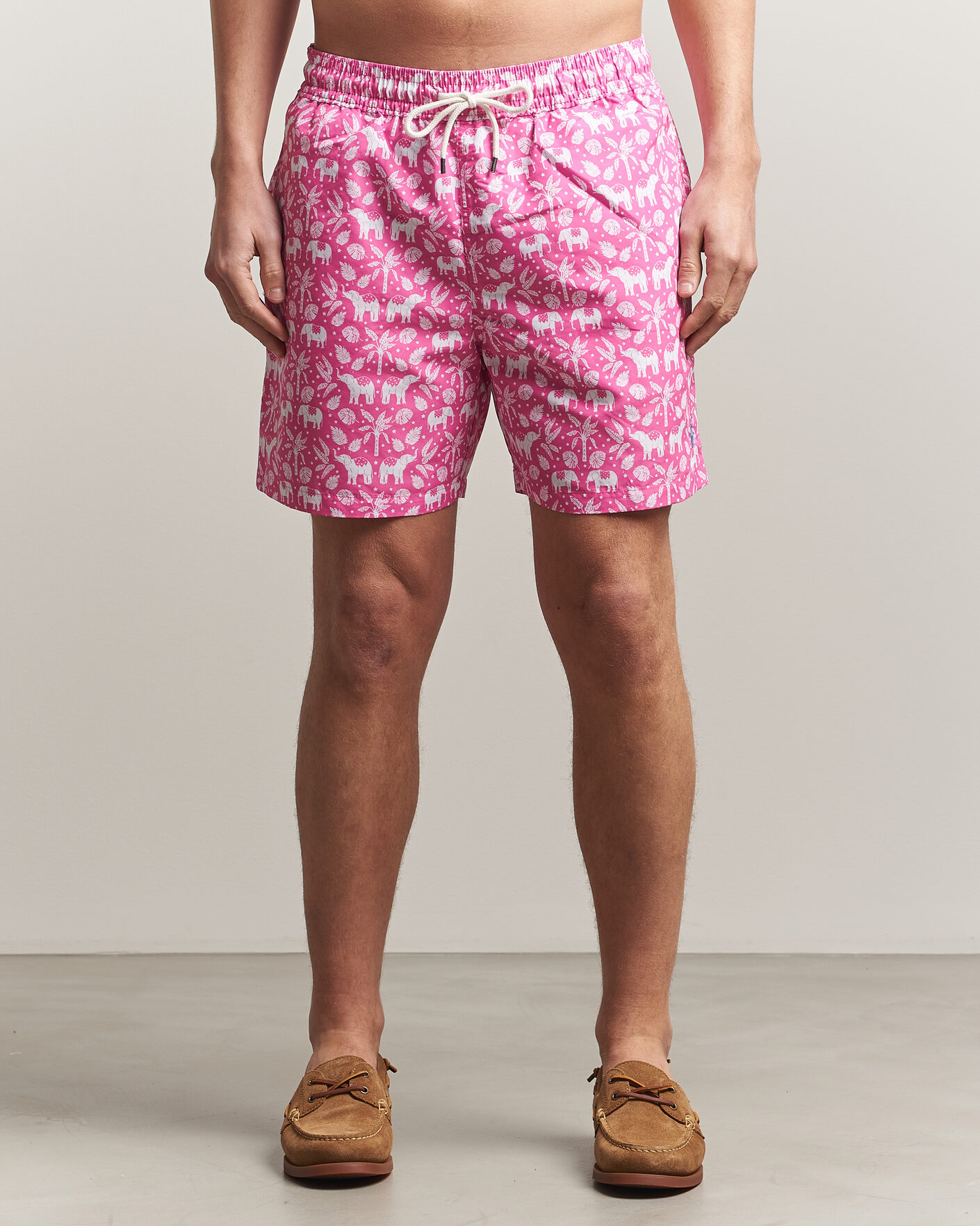 Herre | Badebukser | Polo Ralph Lauren | Traveler Print Mid Trunk Pink