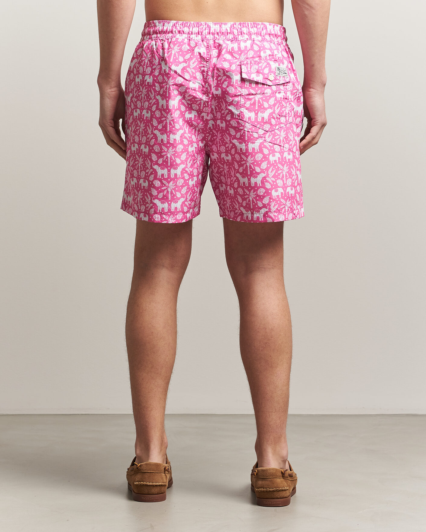 Herre | Badebukser | Polo Ralph Lauren | Traveler Print Mid Trunk Pink