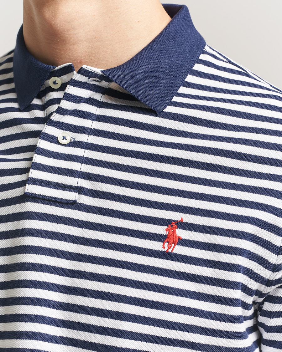 Herre | Polotrøjer | Polo Ralph Lauren | Custom Slim Fit Striped Polo Navy/White
