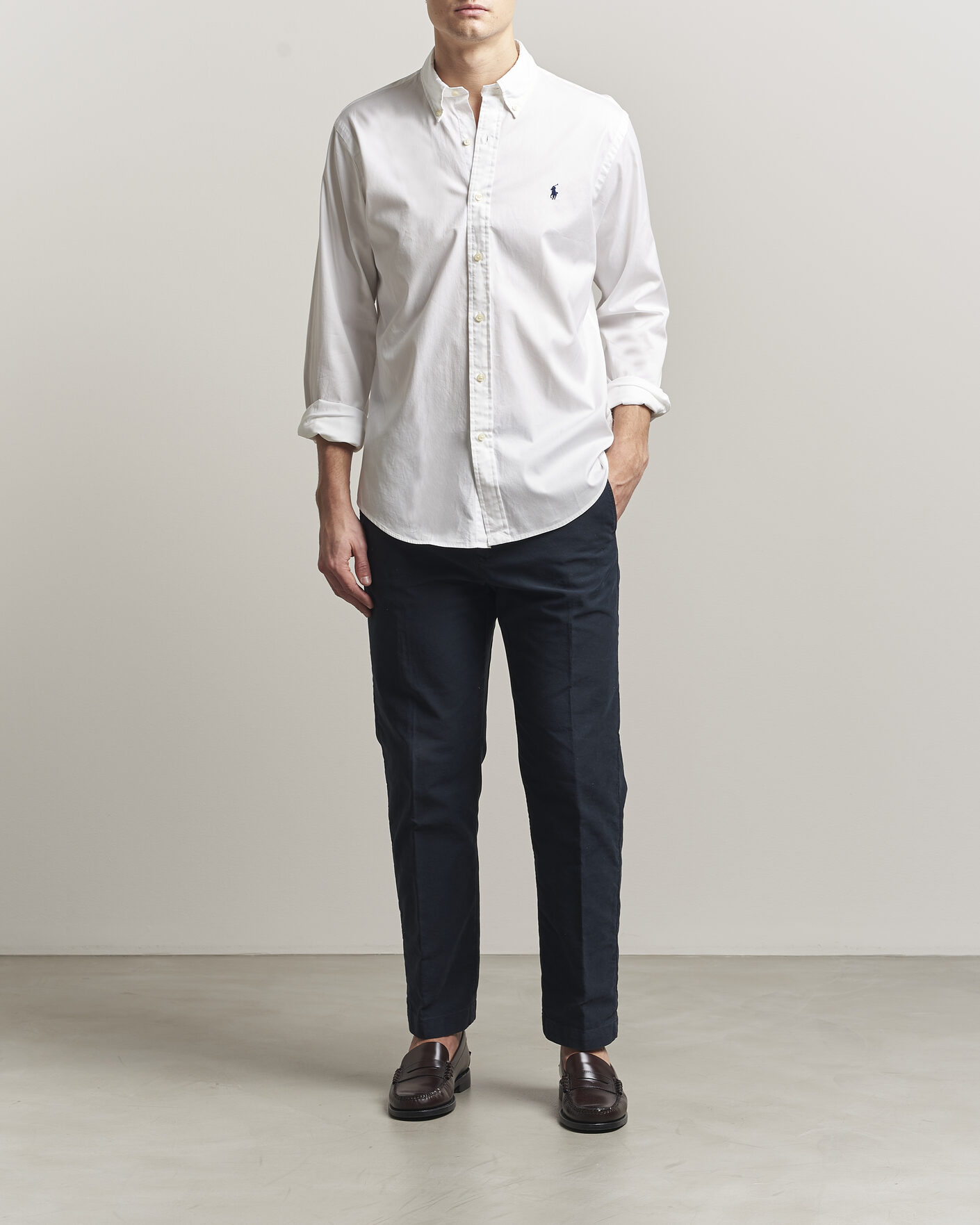 Herre | Skjorter | Polo Ralph Lauren | Custom Fit Garment Twill Shirt White