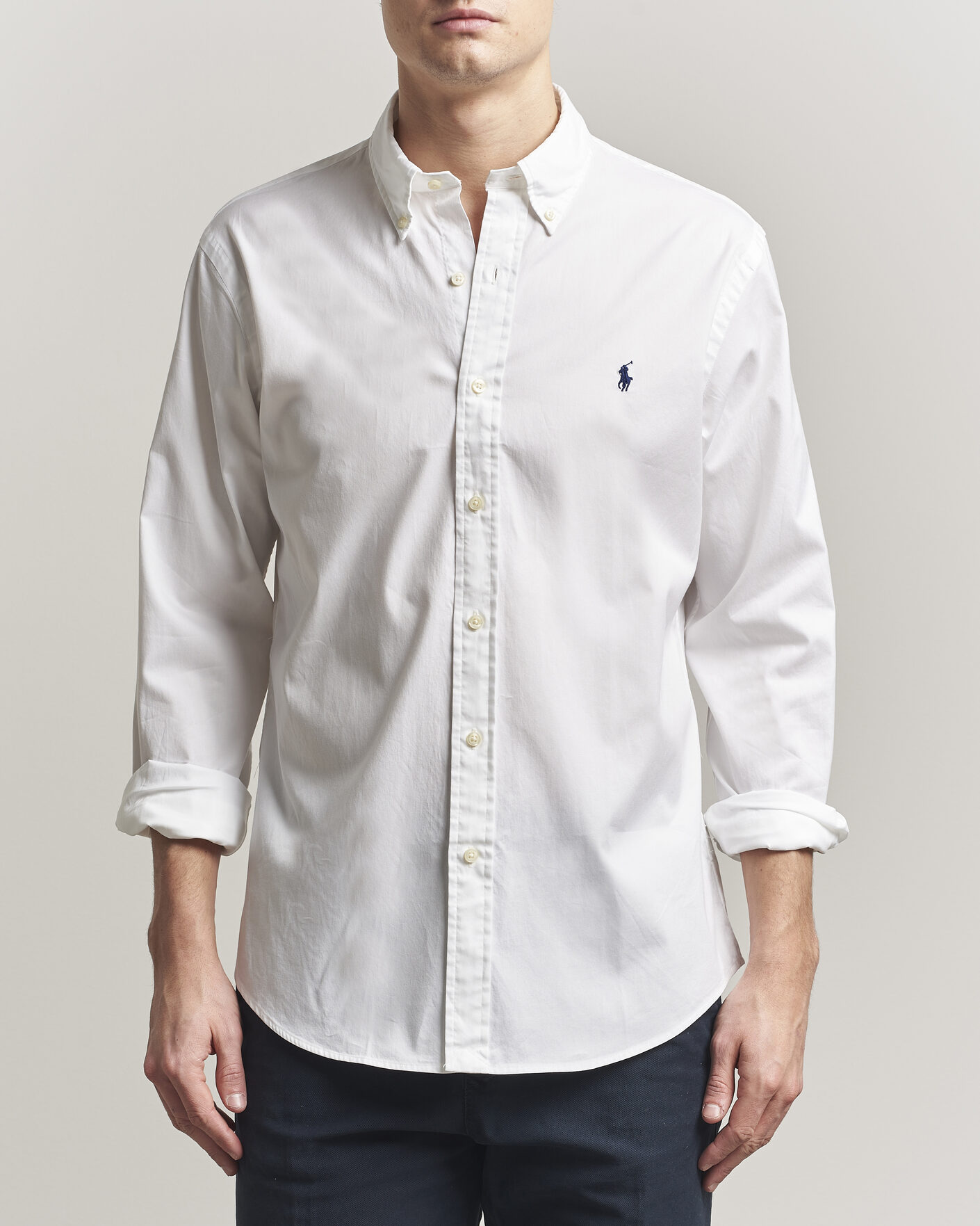 Herre | Skjorter | Polo Ralph Lauren | Custom Fit Garment Twill Shirt White