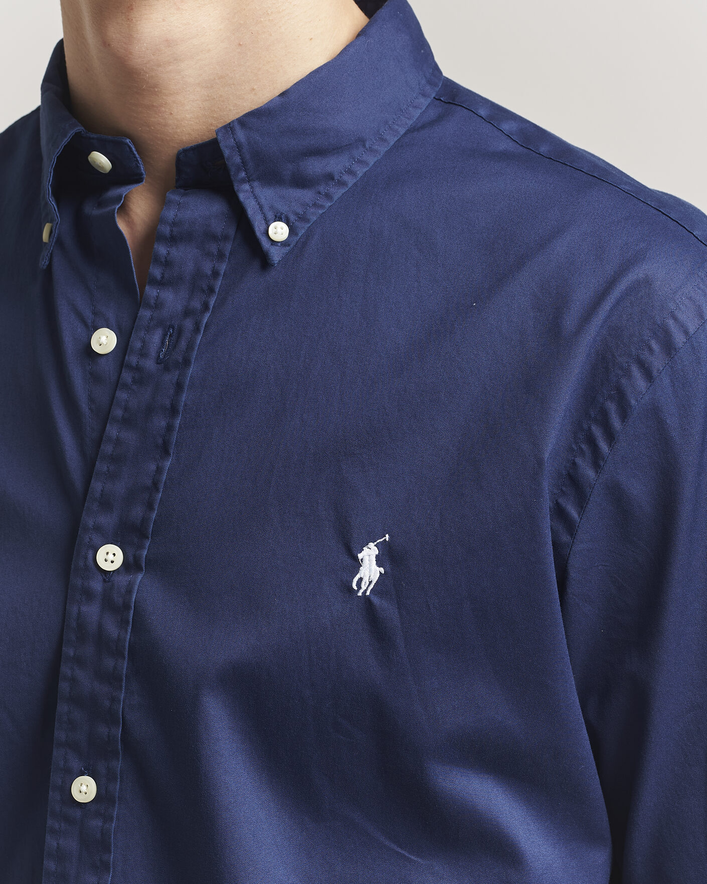 Herre | Skjorter | Polo Ralph Lauren | Custom Fit Garment Twill Shirt Newport Navy