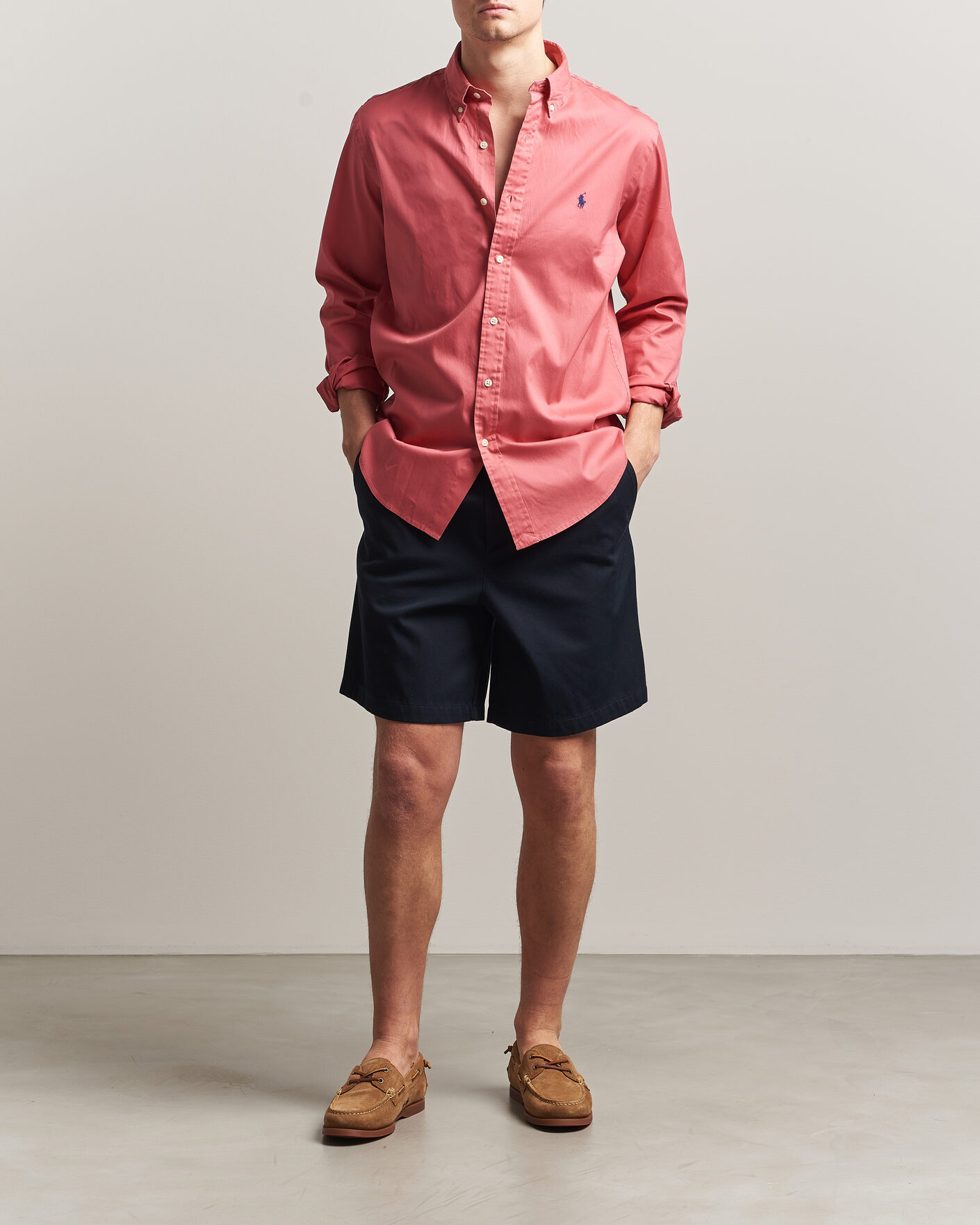 Herre | Skjorter | Polo Ralph Lauren | Custom Fit Garment Twill Shirt Adirondack Berry