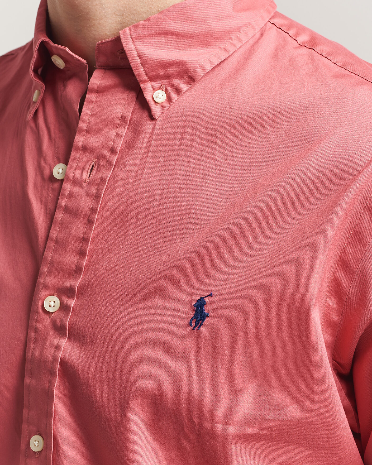 Herre | Skjorter | Polo Ralph Lauren | Custom Fit Garment Twill Shirt Adirondack Berry