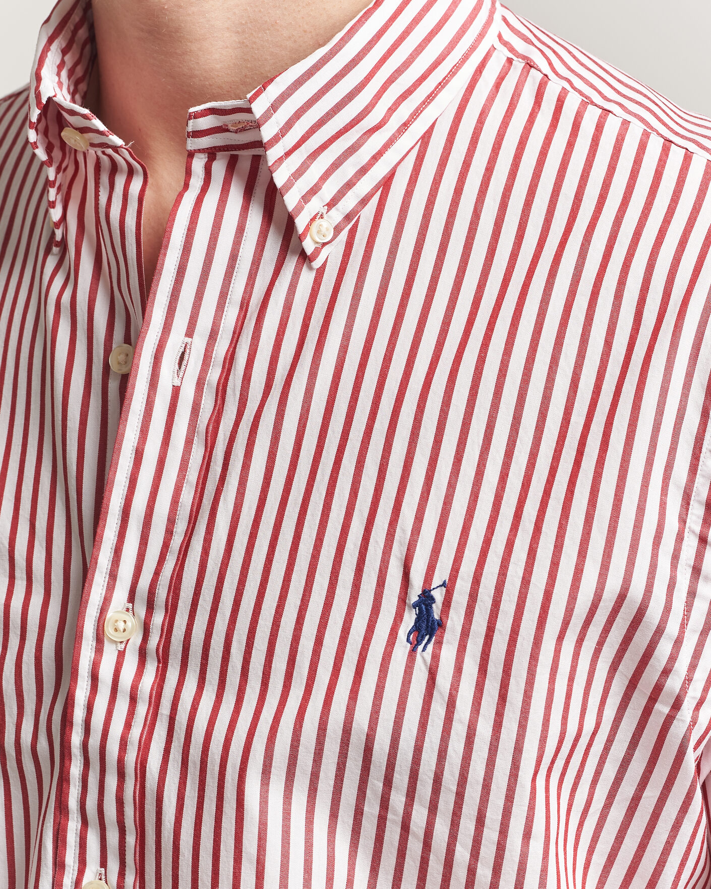 Herre | Skjorter | Polo Ralph Lauren | Custom Fit Poplin Striped Shirt Bristol Red