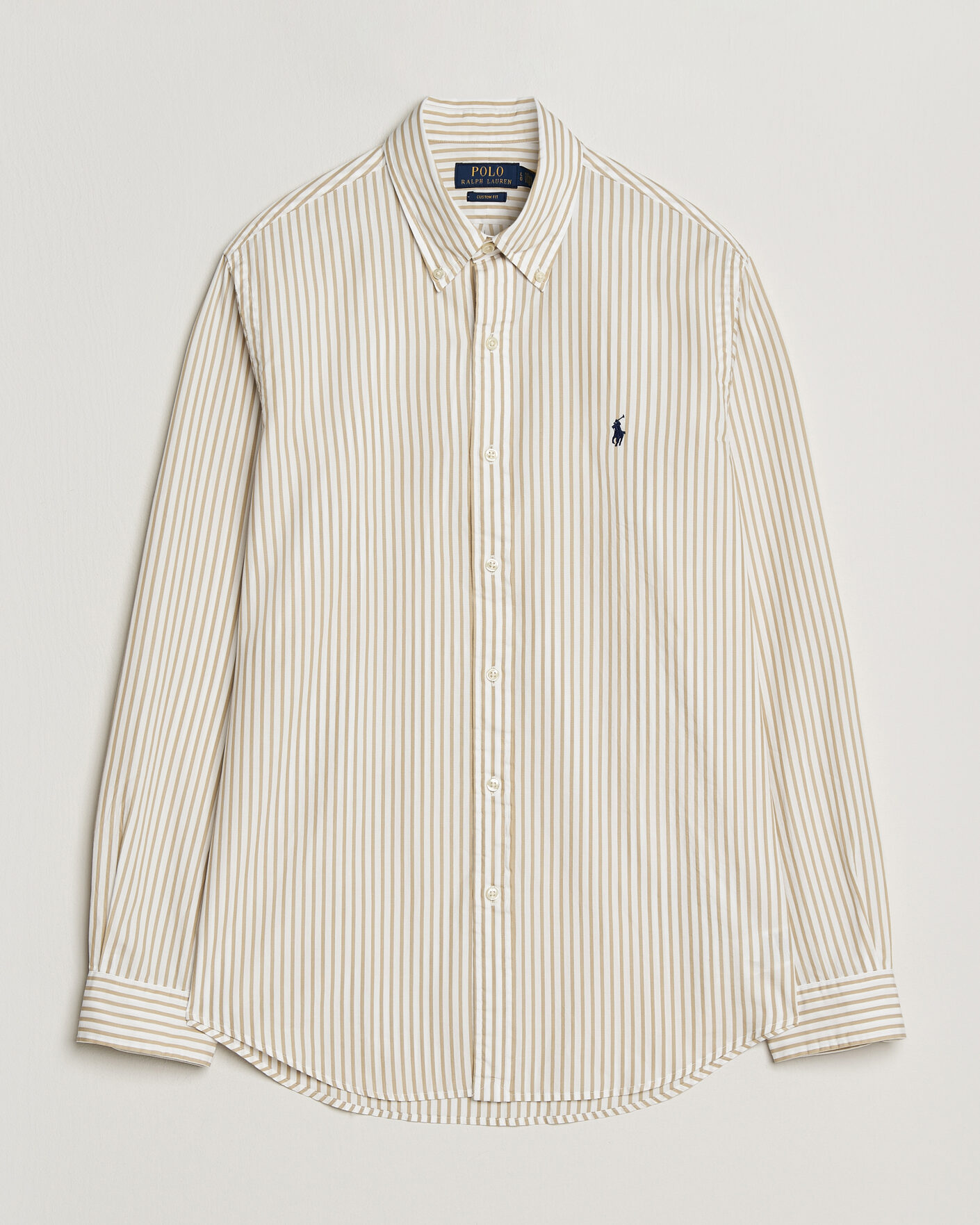 Herre | Skjorter | Polo Ralph Lauren | Custom Fit Poplin Striped Shirt Coastal Beige