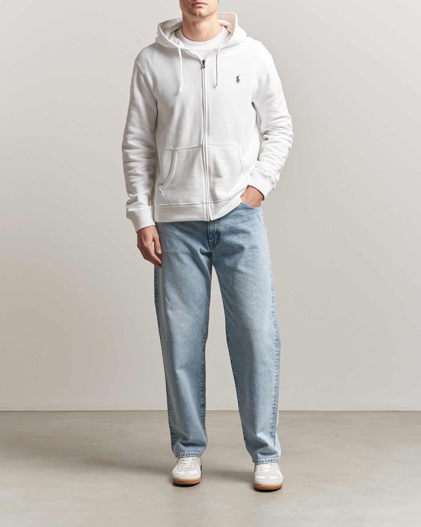 Herre | Trøjer | Polo Ralph Lauren | Island Terry Full Zip Hoodie White