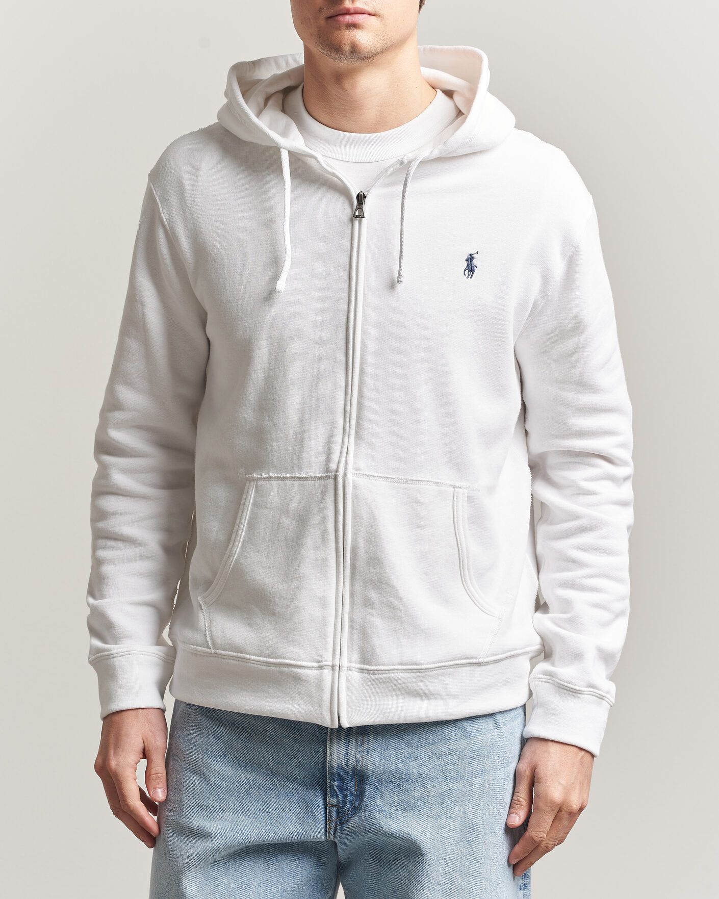 Herre | Trøjer | Polo Ralph Lauren | Island Terry Full Zip Hoodie White