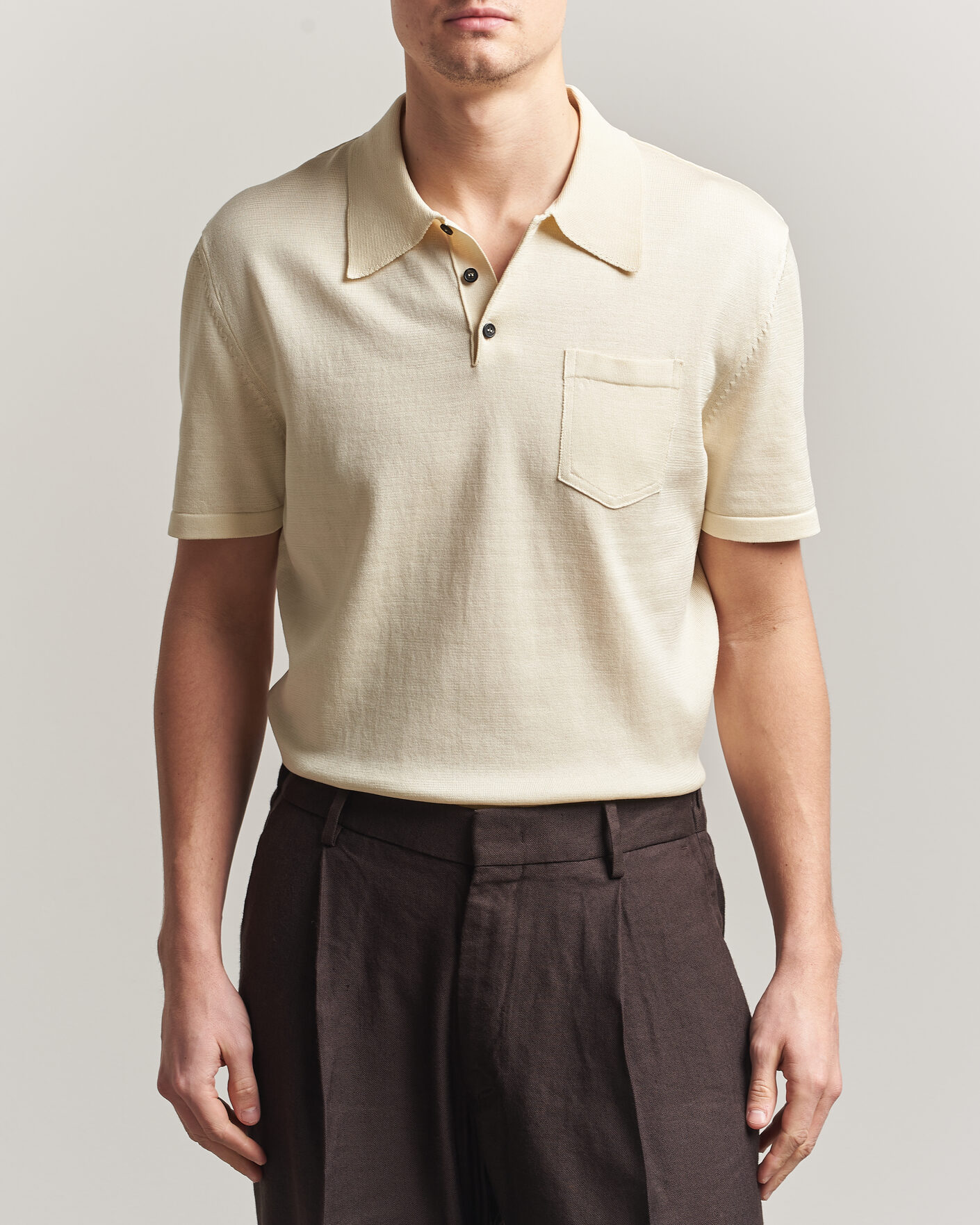 Herre | Polotrøjer | A.P.C. | Colin Knitted Polo Ecru