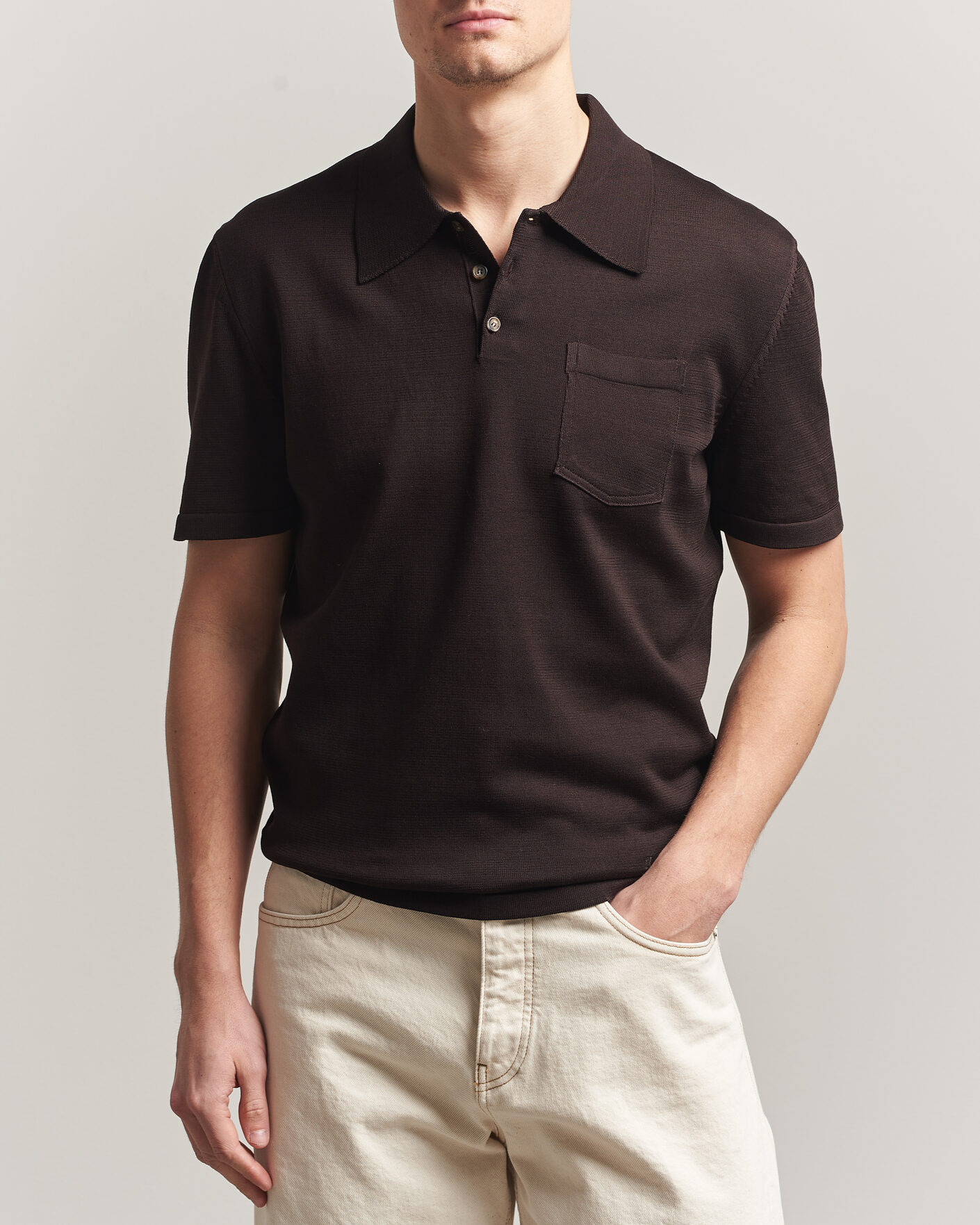 Herre | Polotrøjer | A.P.C. | Colin Knitted Polo Brown